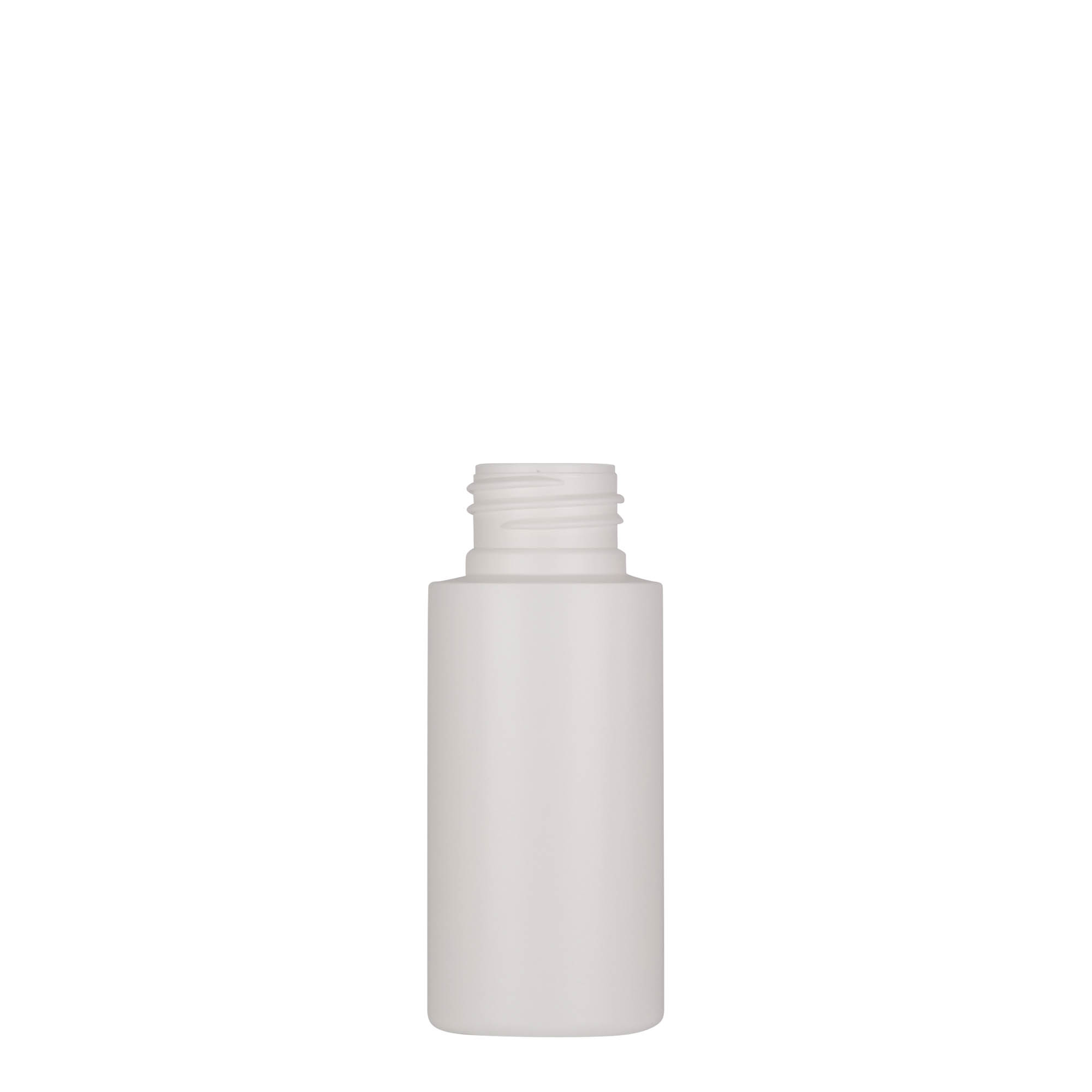 Plastic fles 'Pipe', 50 ml, Green HDPE, wit, monding: 24/410
