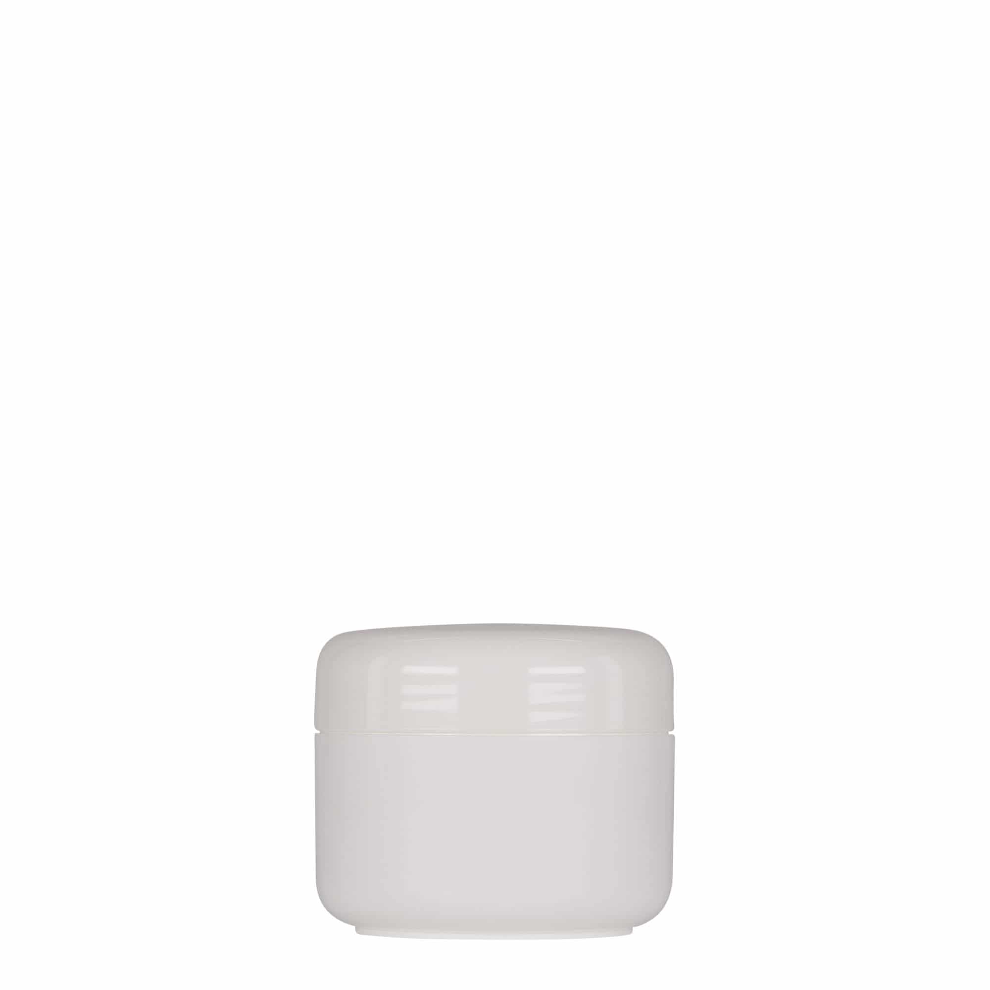 Boîte en plastique 50 ml 'Bianca', PP, blanche, bouchage: Bougage à vis