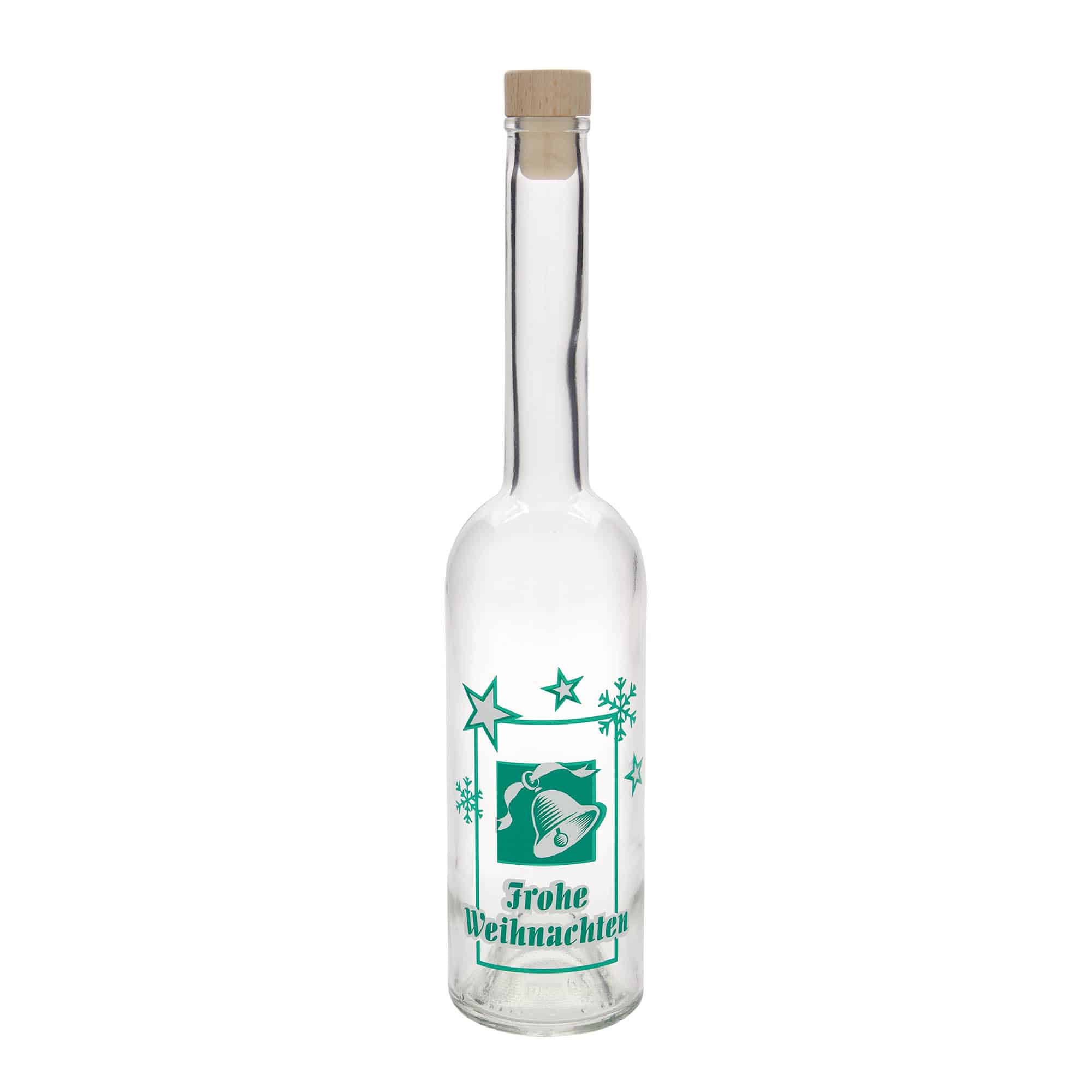 Bouteille en verre 500 ml « Opera », motif : joyeux Noël, bouchage: bouchon
