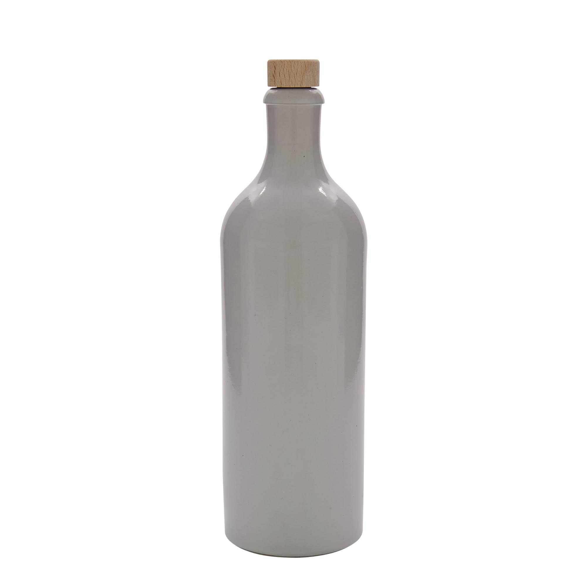 Keramische kruik, 750 ml, steengoed, wit, monding: kurk