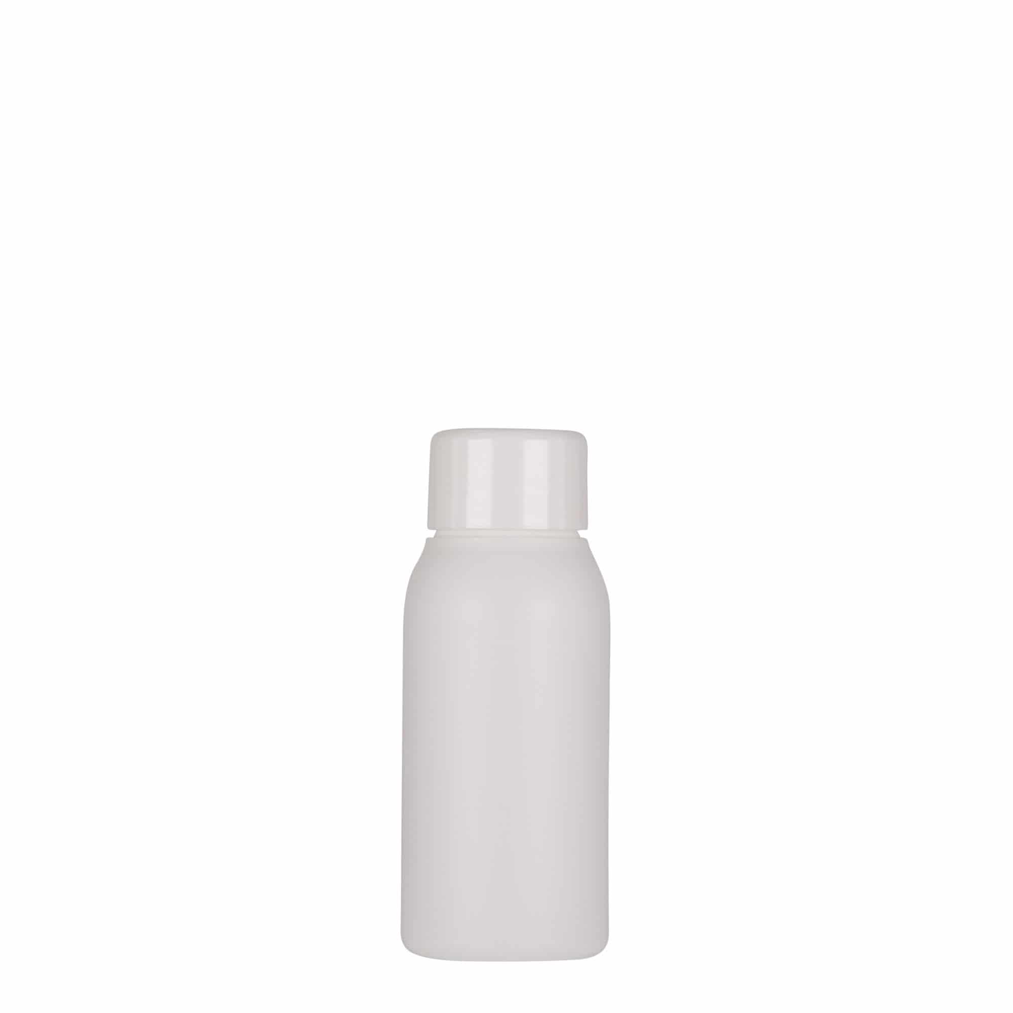Plastic fles 'Tuffy', 50 ml, HDPE, wit, monding:  24/410
