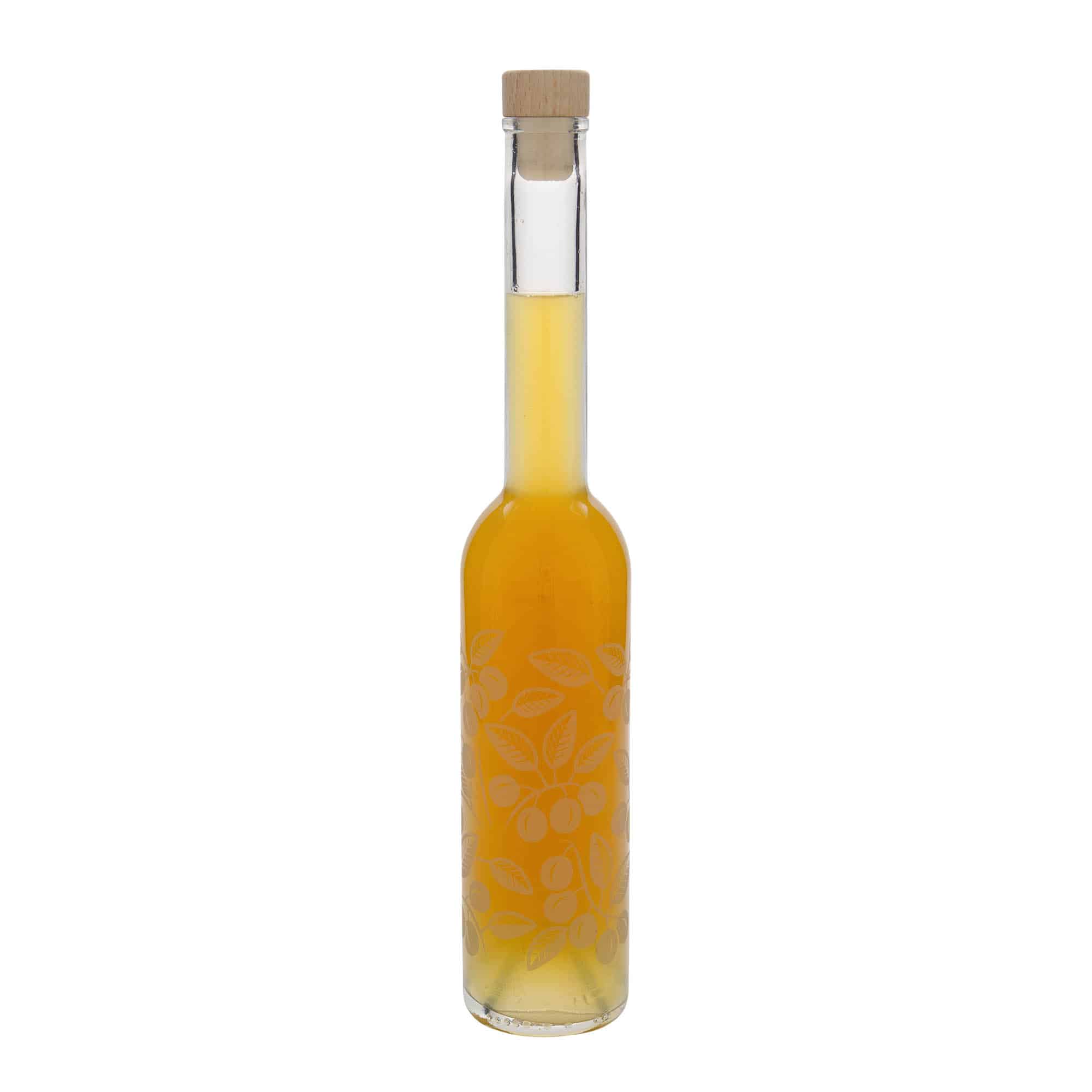 Glazen fles 'Opera', 350 ml, motief: Kroosjes, monding: kurk
