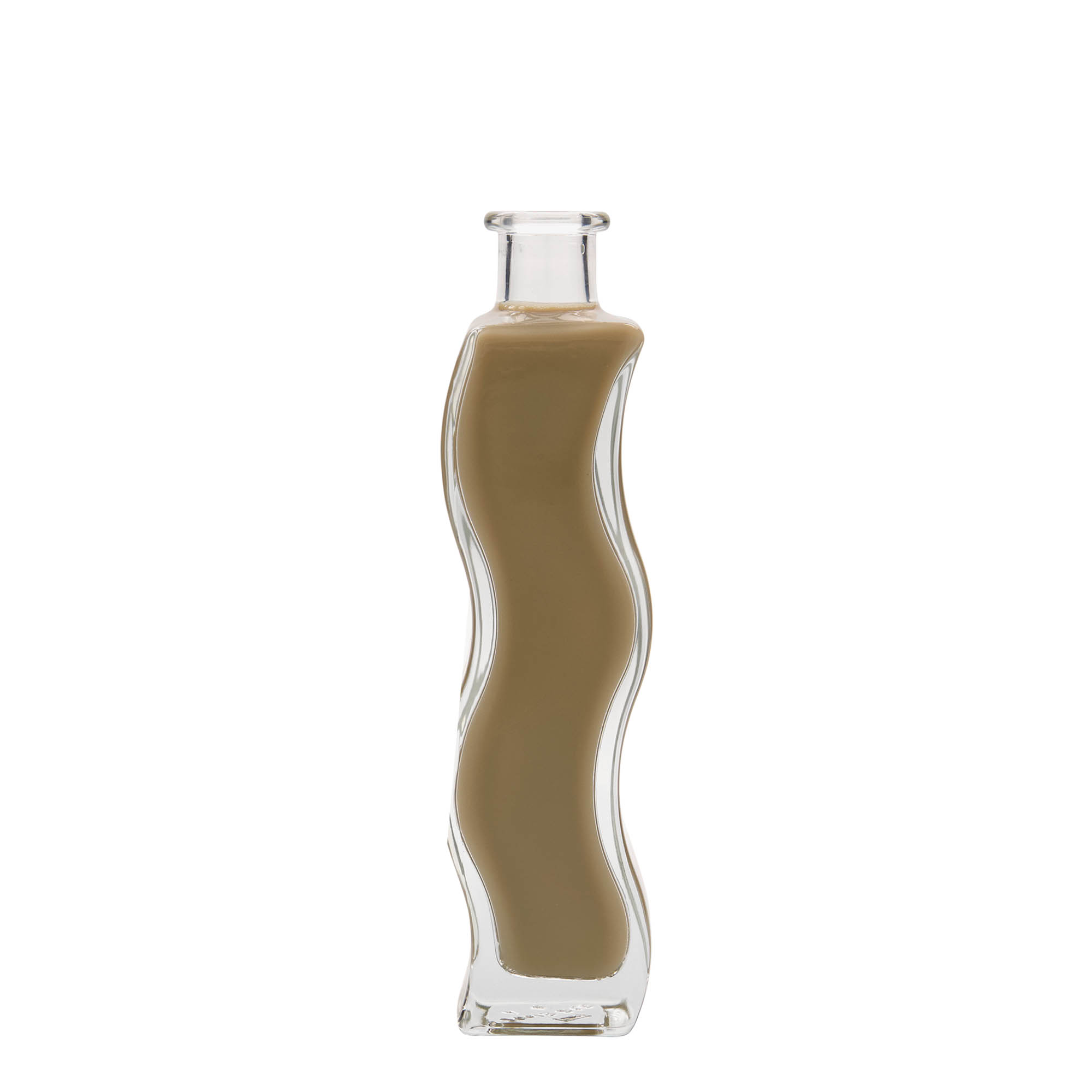 Glazen fles 'Golf', 200 ml, vierkant, monding: kurk Glazen fles 'Golf', 200 ml, vierkant, monding: kurk