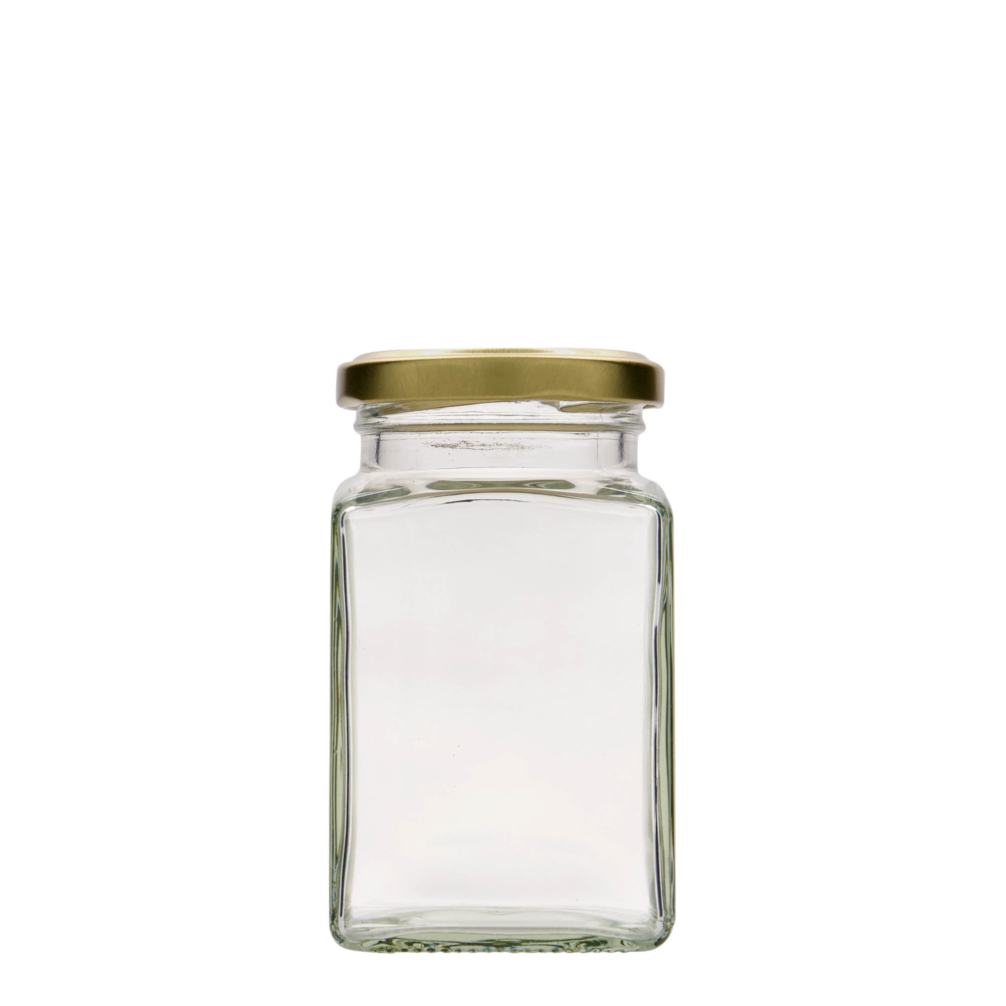 Vierkante pot, 260 ml, monding: twist-off (TO 58) Vierkante pot, 260 ml, monding: twist-off (TO 58)