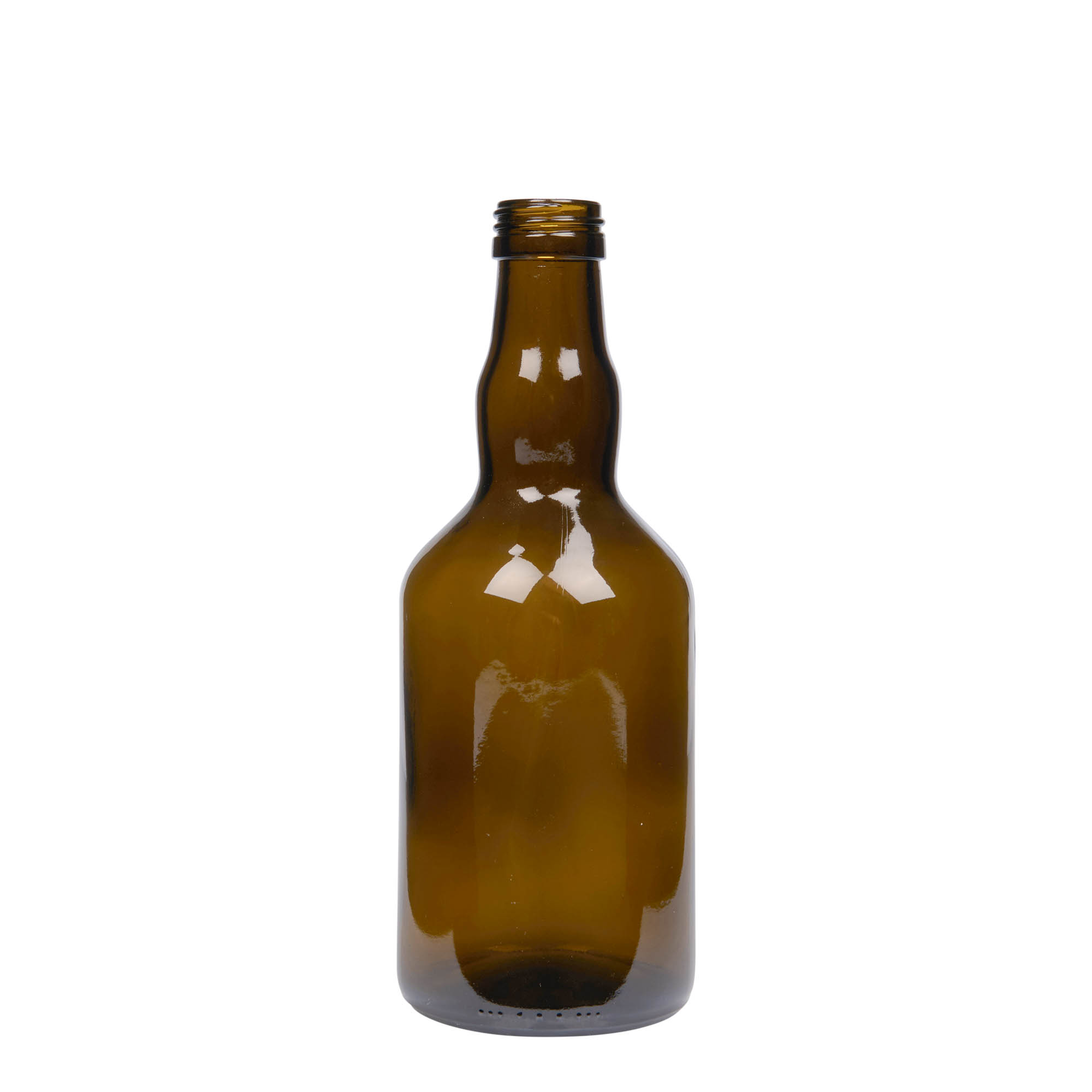 Glazen fles 'Olona', 500 ml, antiekgroen, monding: PP 31,5 Glazen fles 'Olona', 500 ml, antiekgroen, monding: PP 31,5
