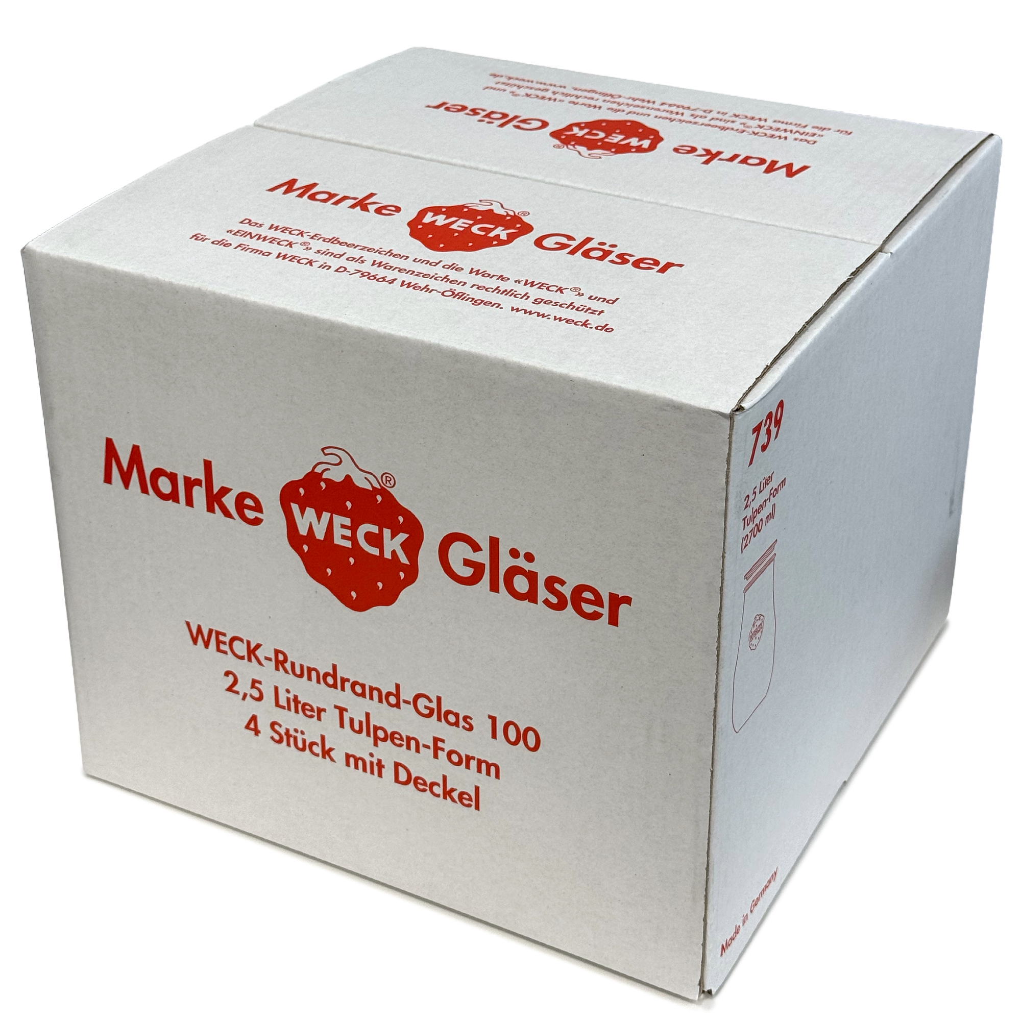 4x 2700 ml WECK verre tulipe avec couvercle en verre RR 100