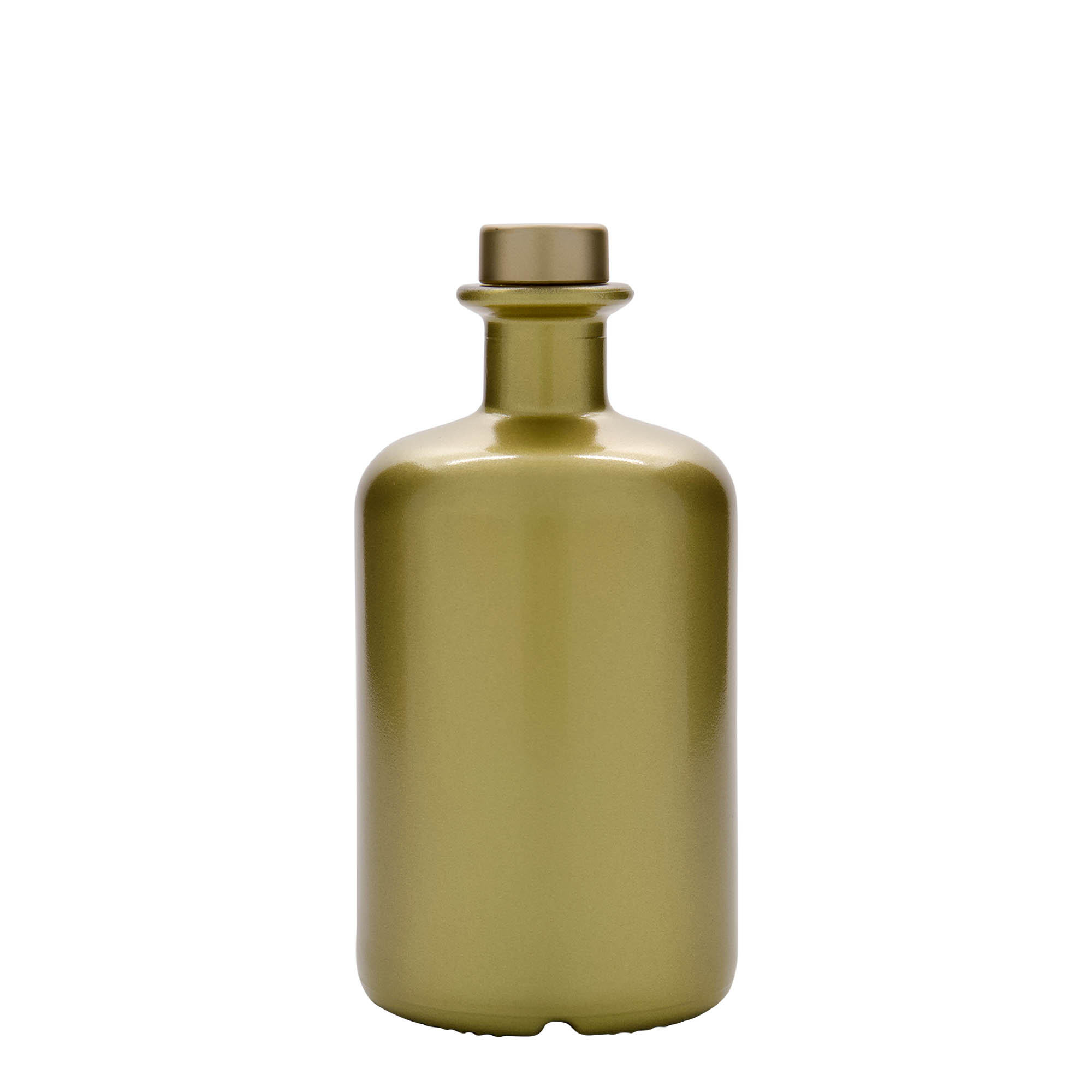 Glazen fles Apotheker, 500 ml, goud, monding: kurk