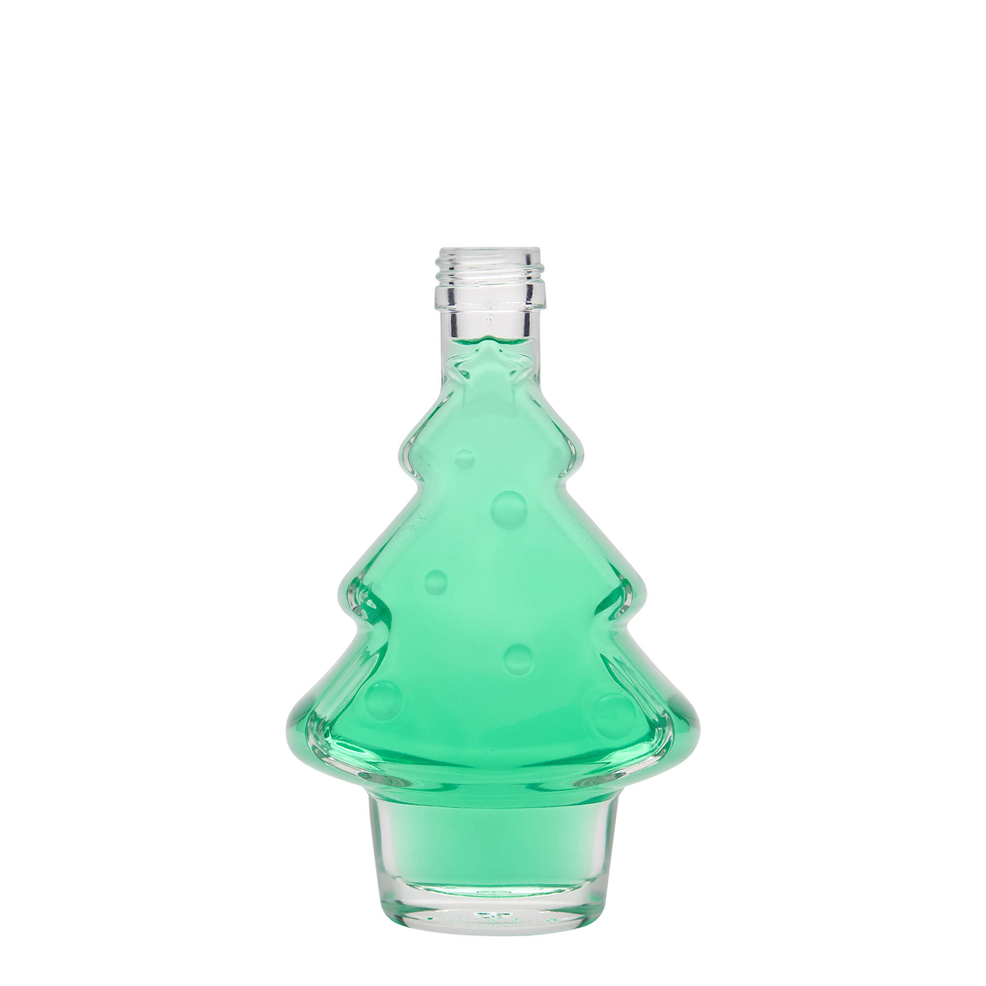 Glazen fles 'Dennenboom', 200 ml, monding: PP 28 Glazen fles 'Dennenboom', 200 ml, monding: PP 28