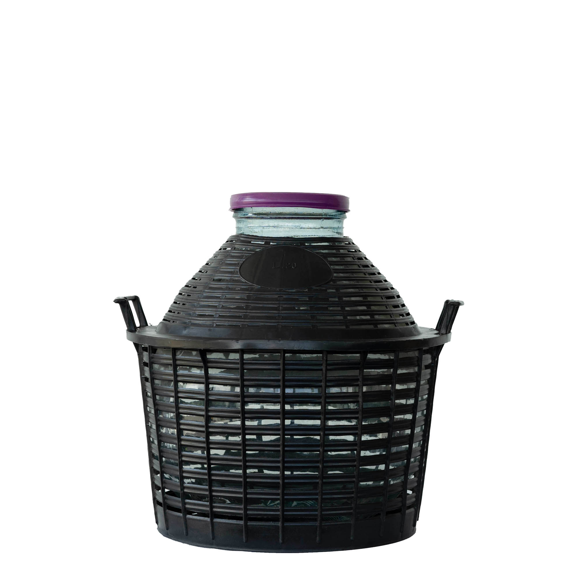Ballonfles brede hals, 20 l, glas, monding: schroefsluiting