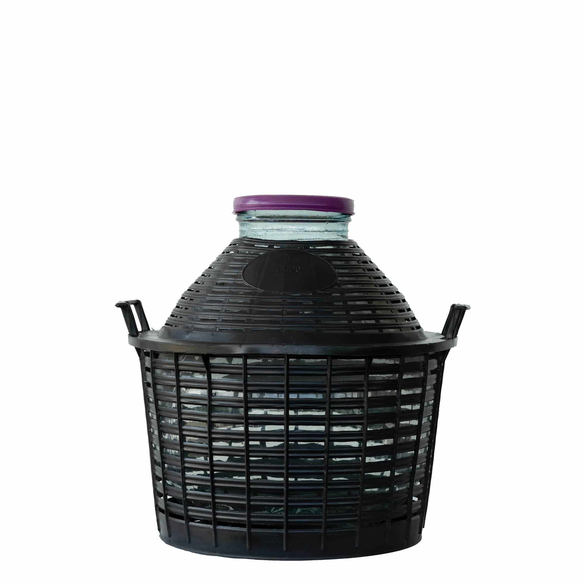 Ballonfles brede hals, 20 l, glas, monding: schroefsluiting