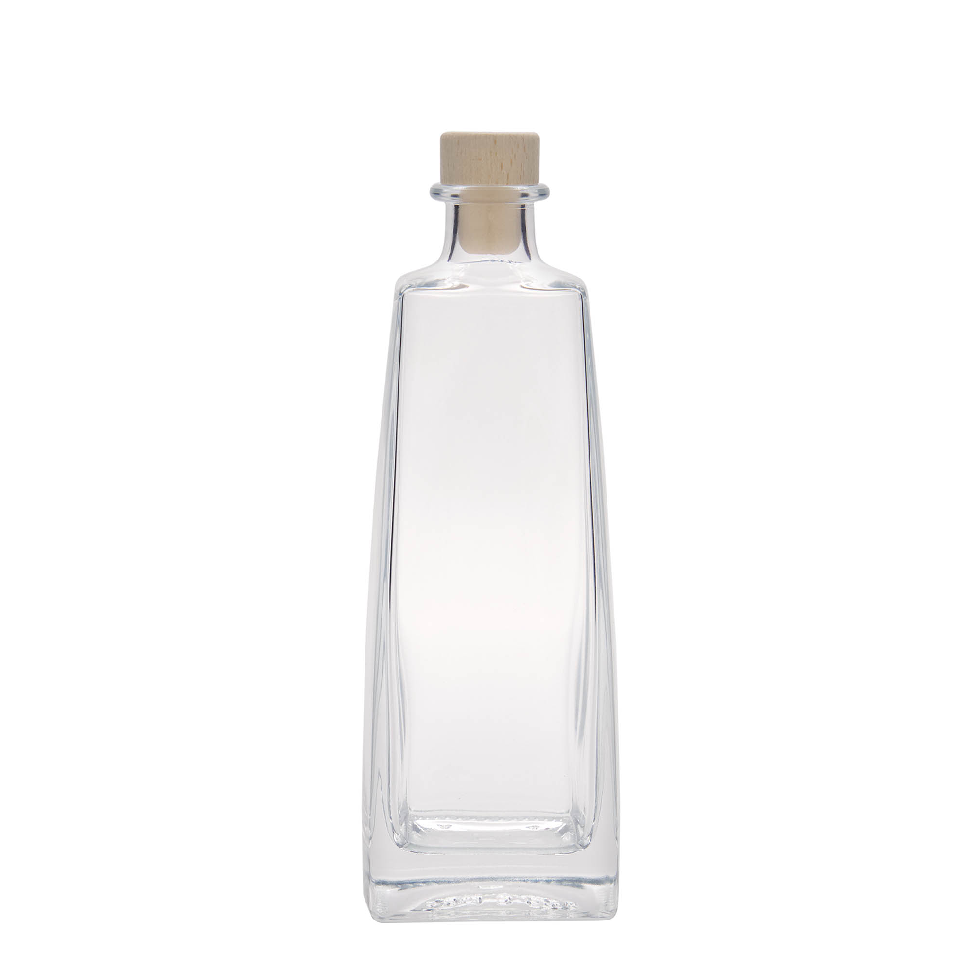 Glazen fles 'Timmy', 500 ml, rechthoekig, monding: kurk Glazen fles 'Timmy', 500 ml, rechthoekig, monding: kurk