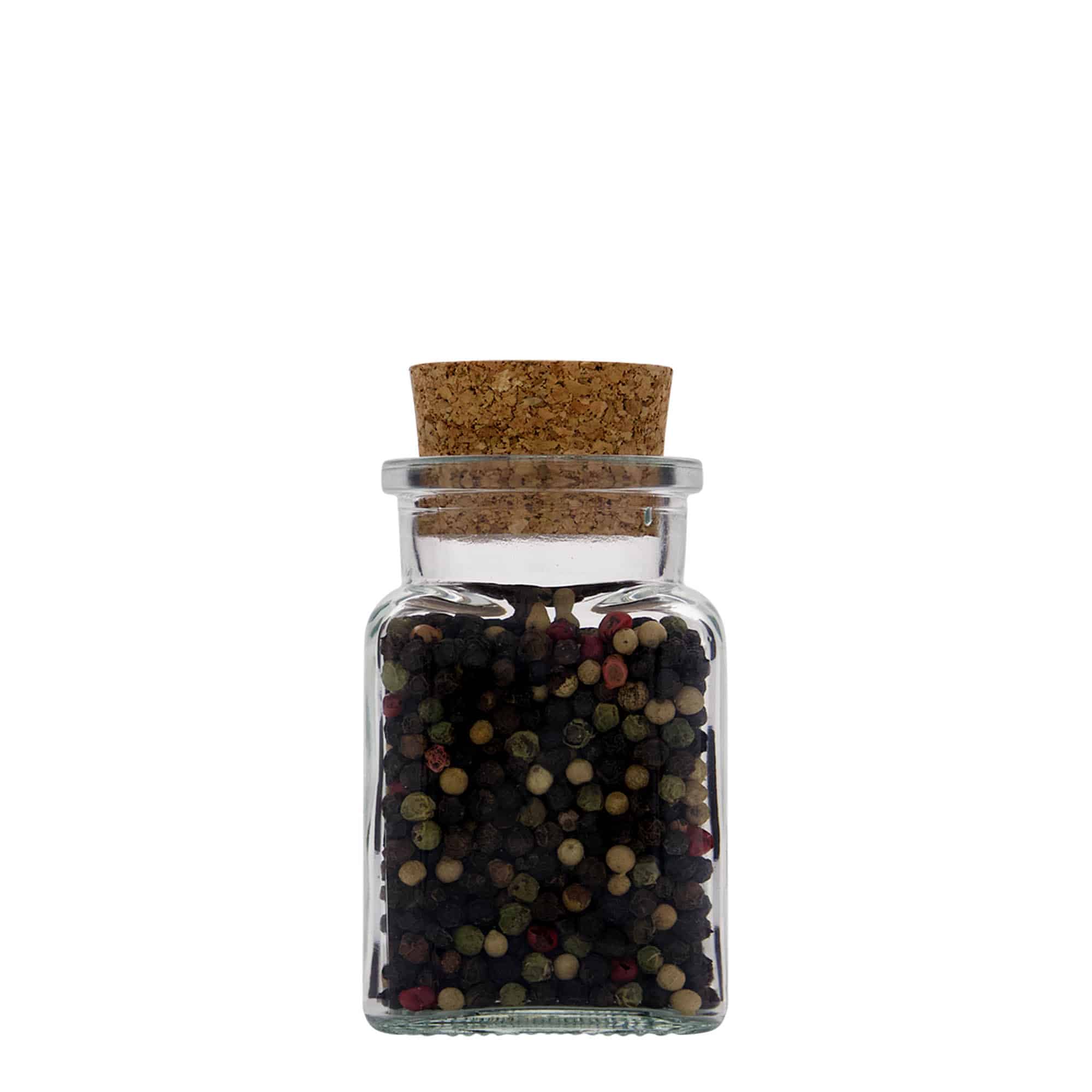 Bocal avec bouchon liège 150 ml, carré, bouchage: bouchon