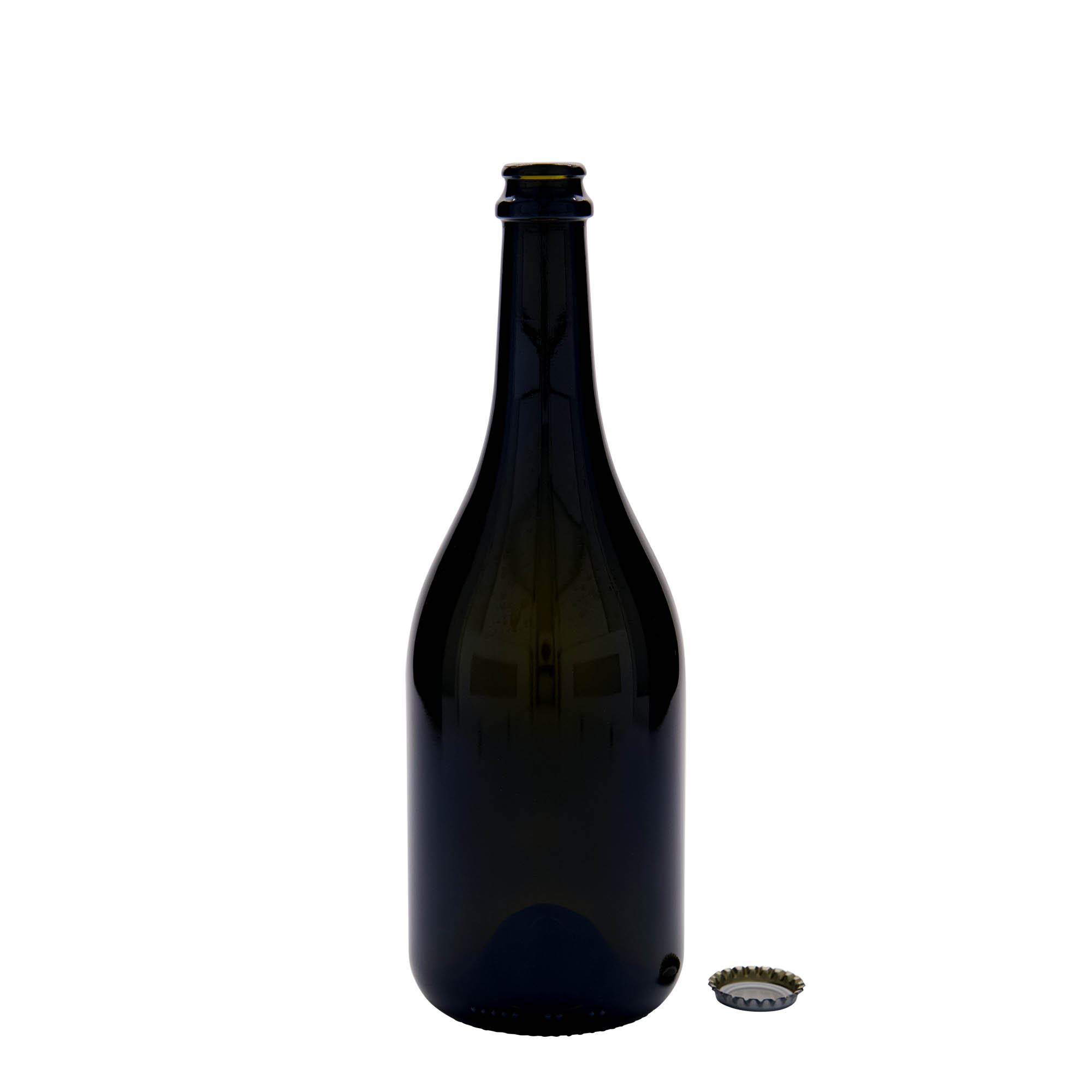 Bierflesje 'Horta', 750 ml, glas, antiekgroen, monding: kroonkurk Bierflesje 'Horta', 750 ml, glas, antiekgroen, monding: kroonkurk