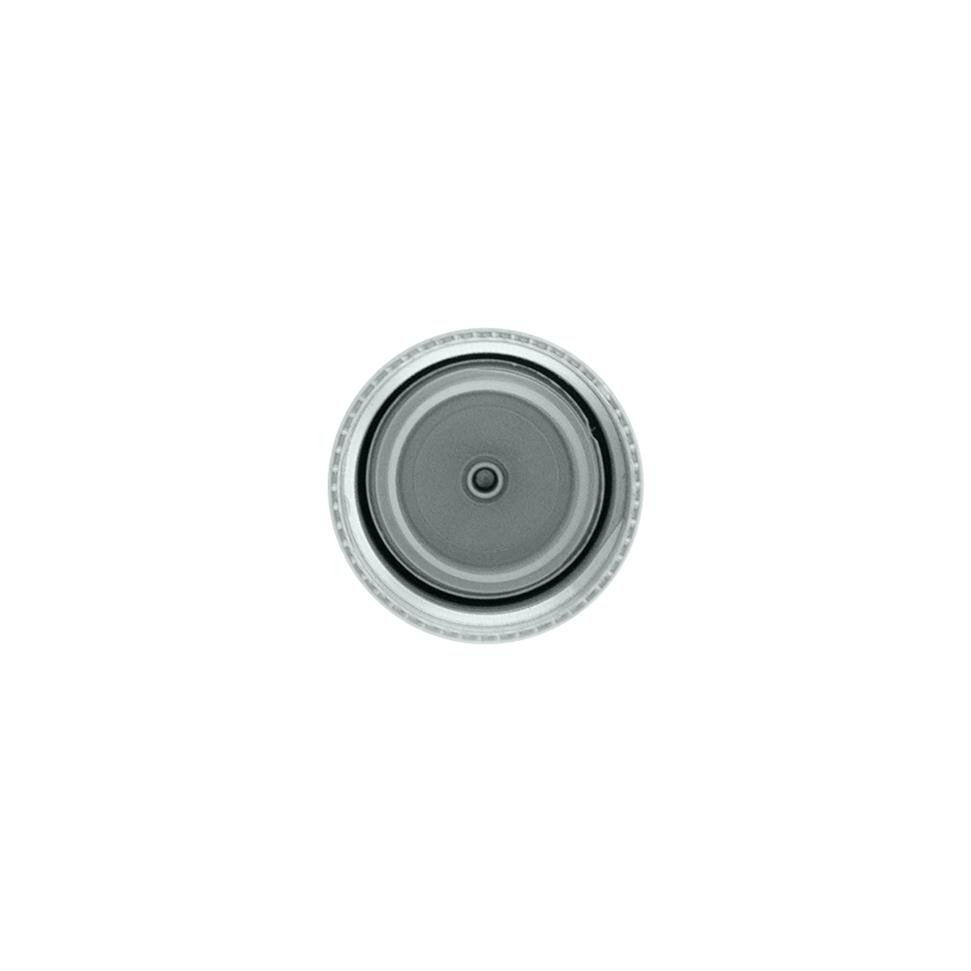 Schroefsluiting met doseerdop, PP-kunststof, zilver, voor monding: 24/410 Schroefsluiting met doseerdop, PP-kunststof, zilver, voor monding: 24/410