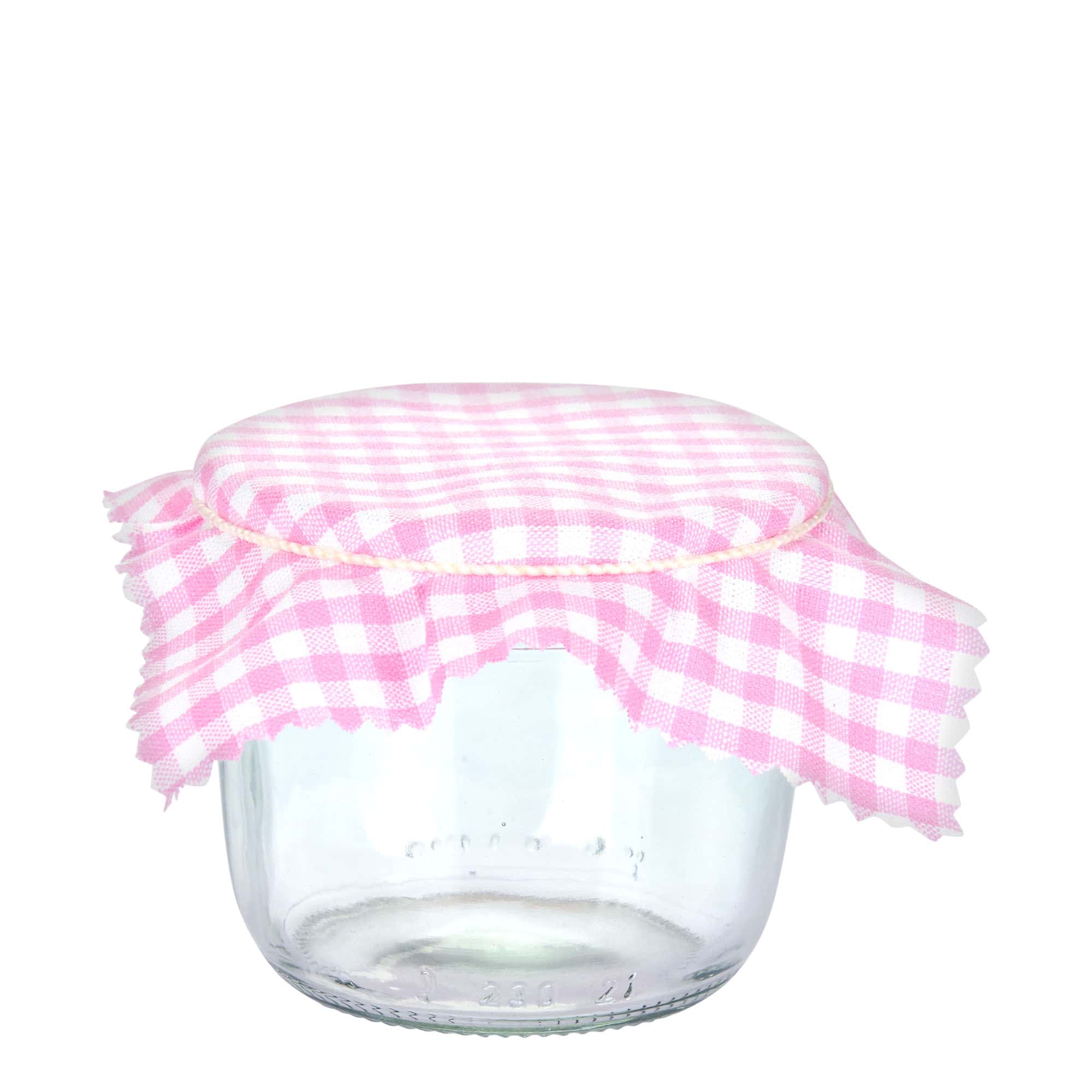 Stoffen lapje voor potten, geruit, 12x12, vierkant, textiel, roze, monding: TO38-TO53