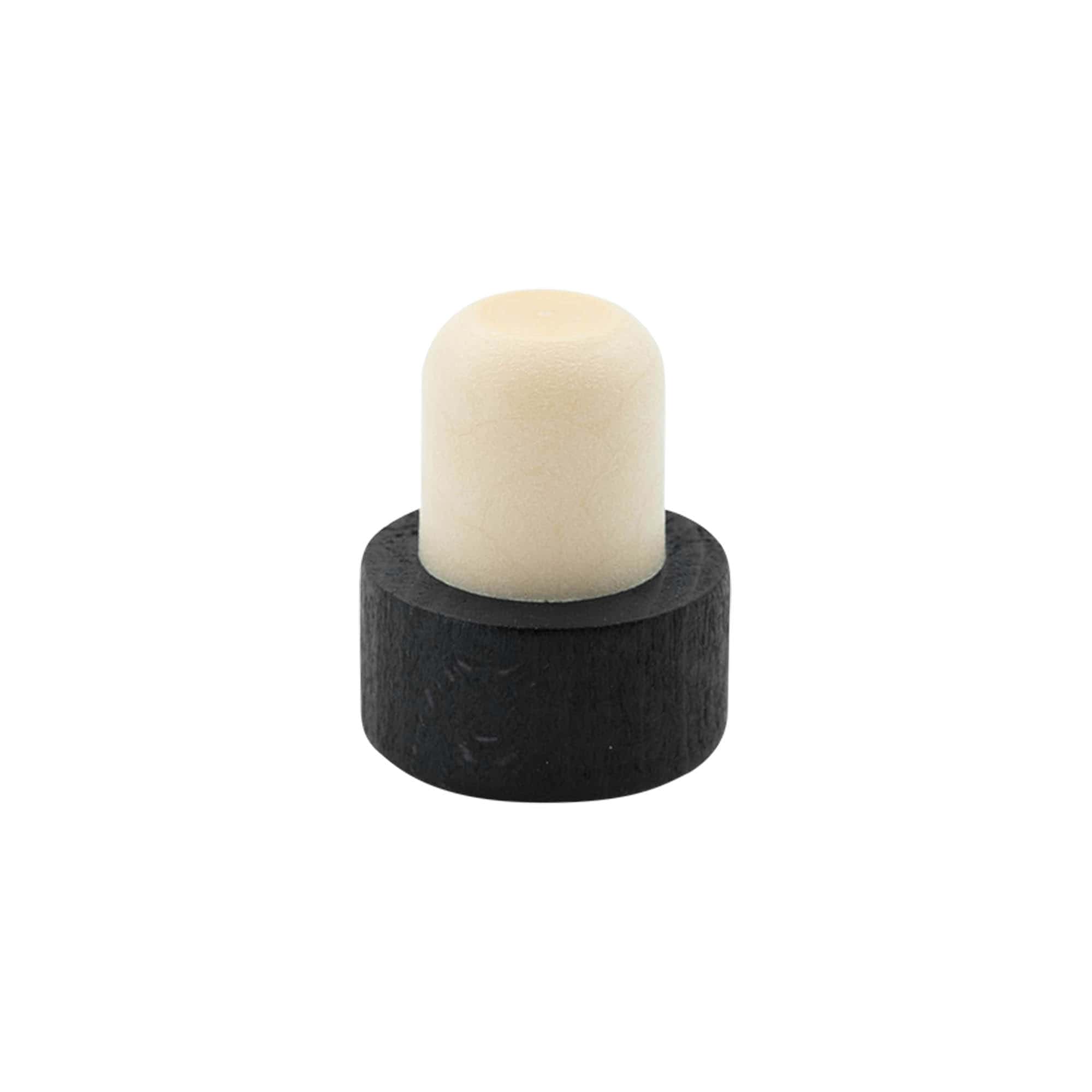 Dopkurk, 19 mm, hout/kunststof, zwart, voor monding: kurk