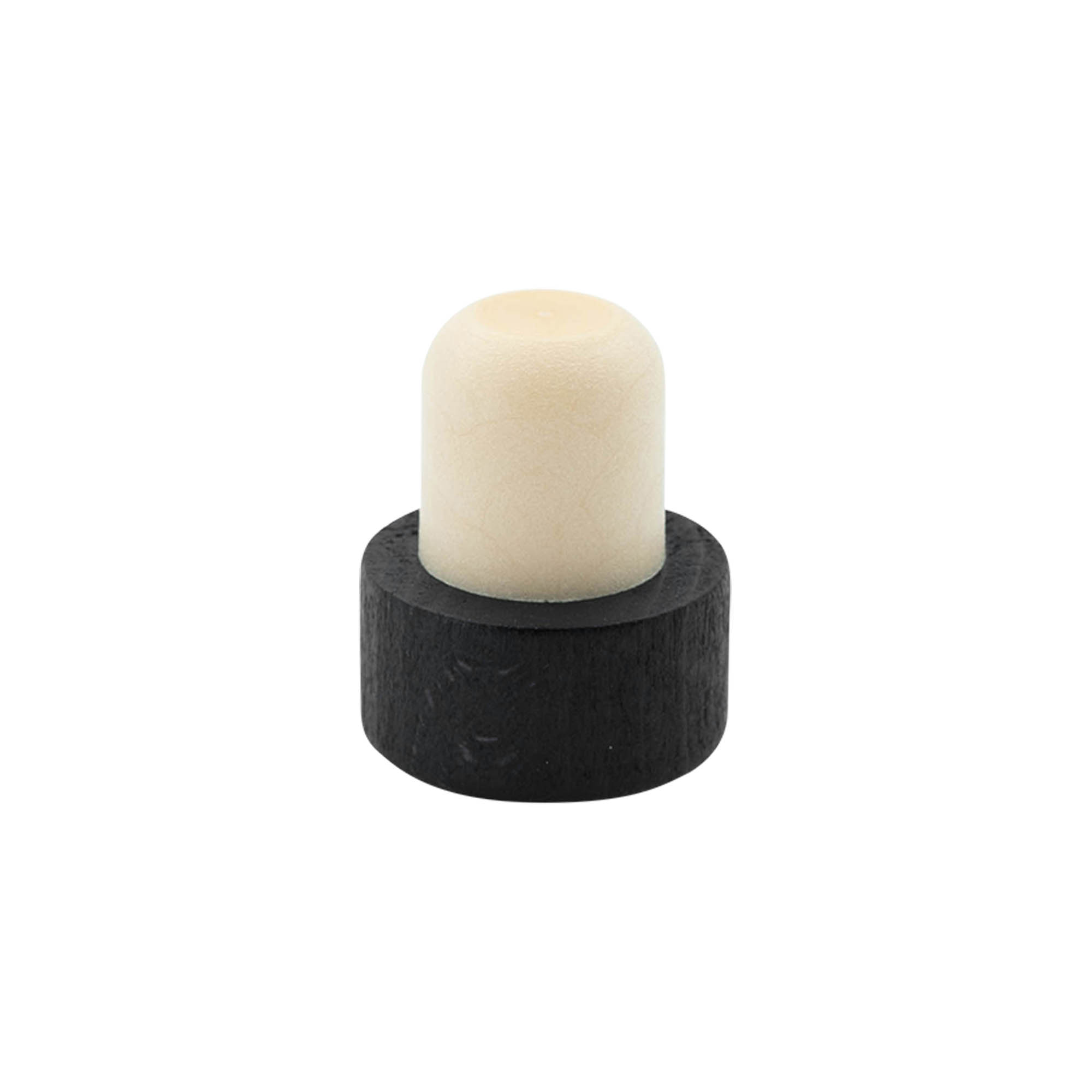 Bouchon à poignée 19 mm, bois/plastique, noir, pour bouchage: bouchon Bouchon à poignée 19 mm, bois/plastique, noir, pour bouchage: bouchon