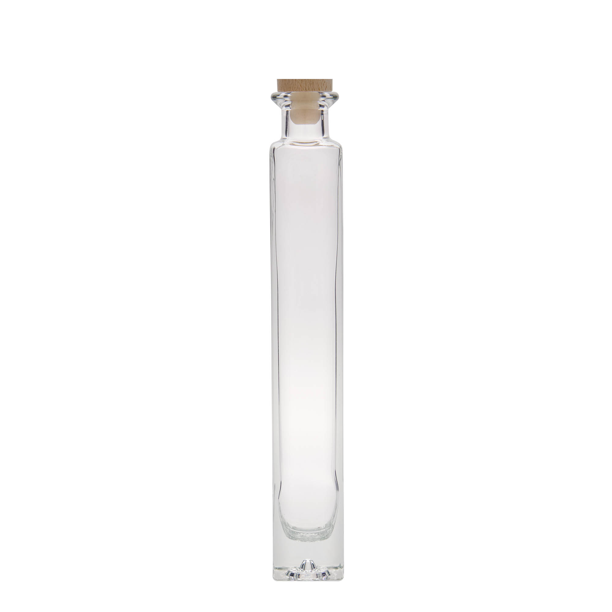 Bouteille en verre 200 ml 'Tommy', carrée, bouchage: bouchon