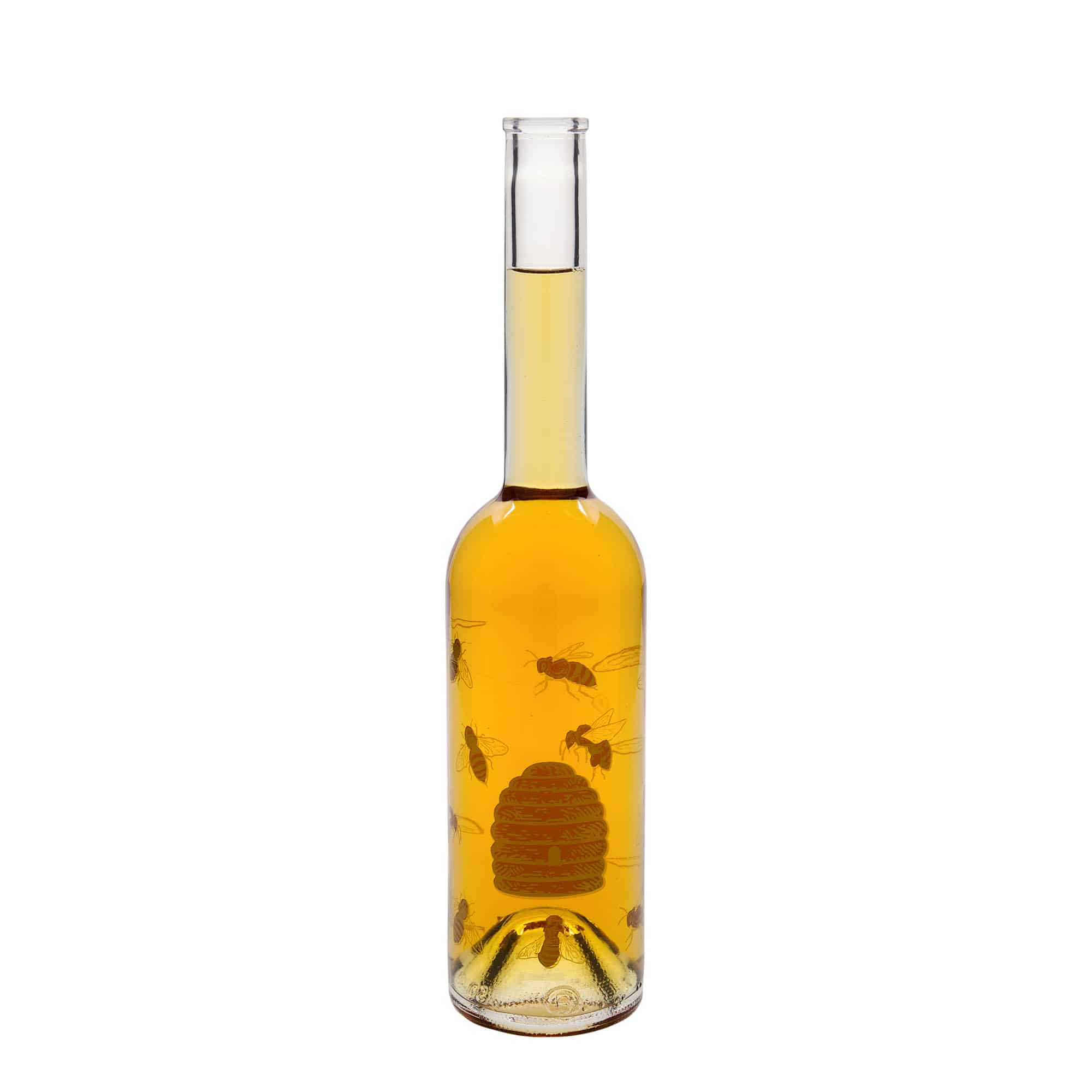 Bouteille en verre 500 ml 'Opera', motif : abeilles, bouchage: bouchon