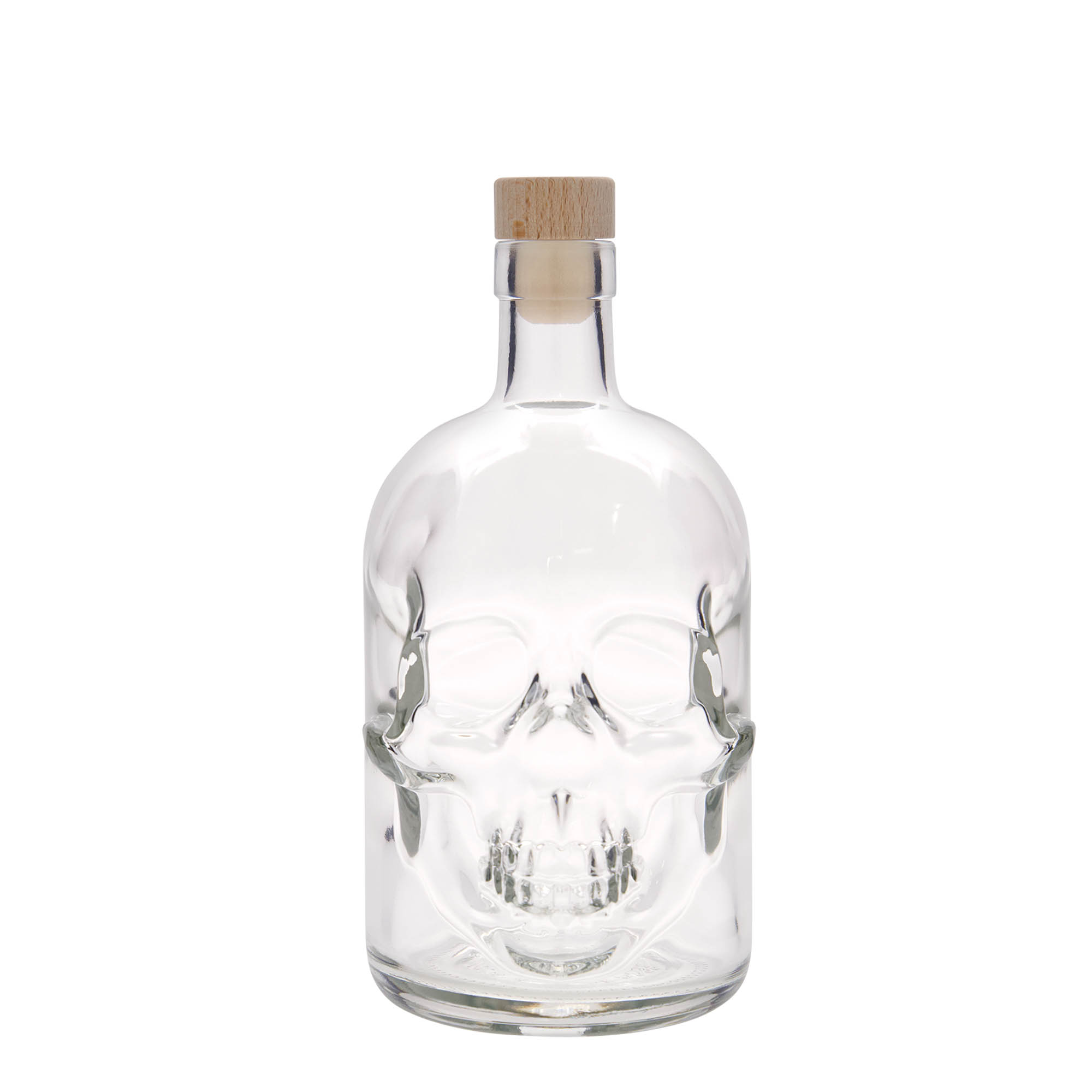 Bouteille en verre 700 ml 'Crâne', bouchage: bouchon Bouteille en verre 700 ml 'Crâne', bouchage: bouchon