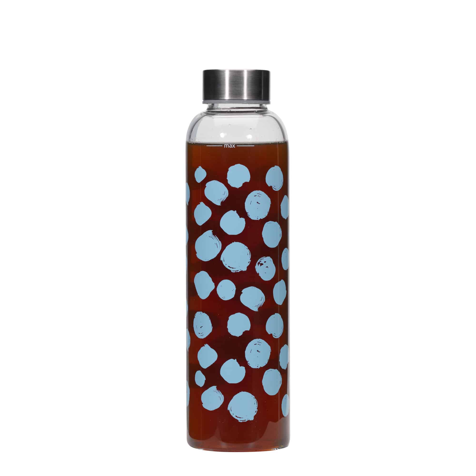 Gourde 500 ml 'Perseus', motif : points bleus, bouchage: Bougage à vis