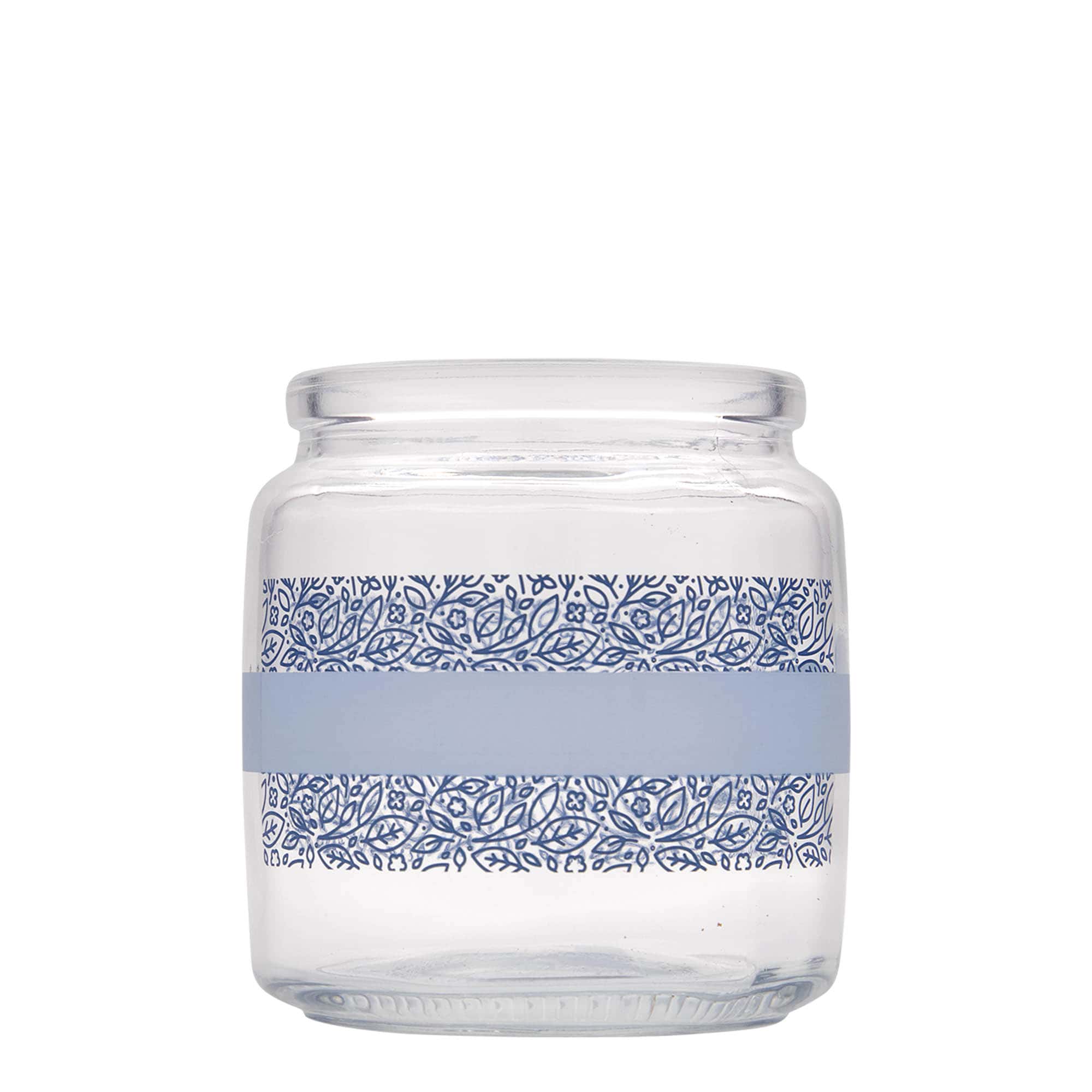 Bocal avec bouchon liège 750 ml « Giara », motif : naturalmente blu, bouchage: bouchon