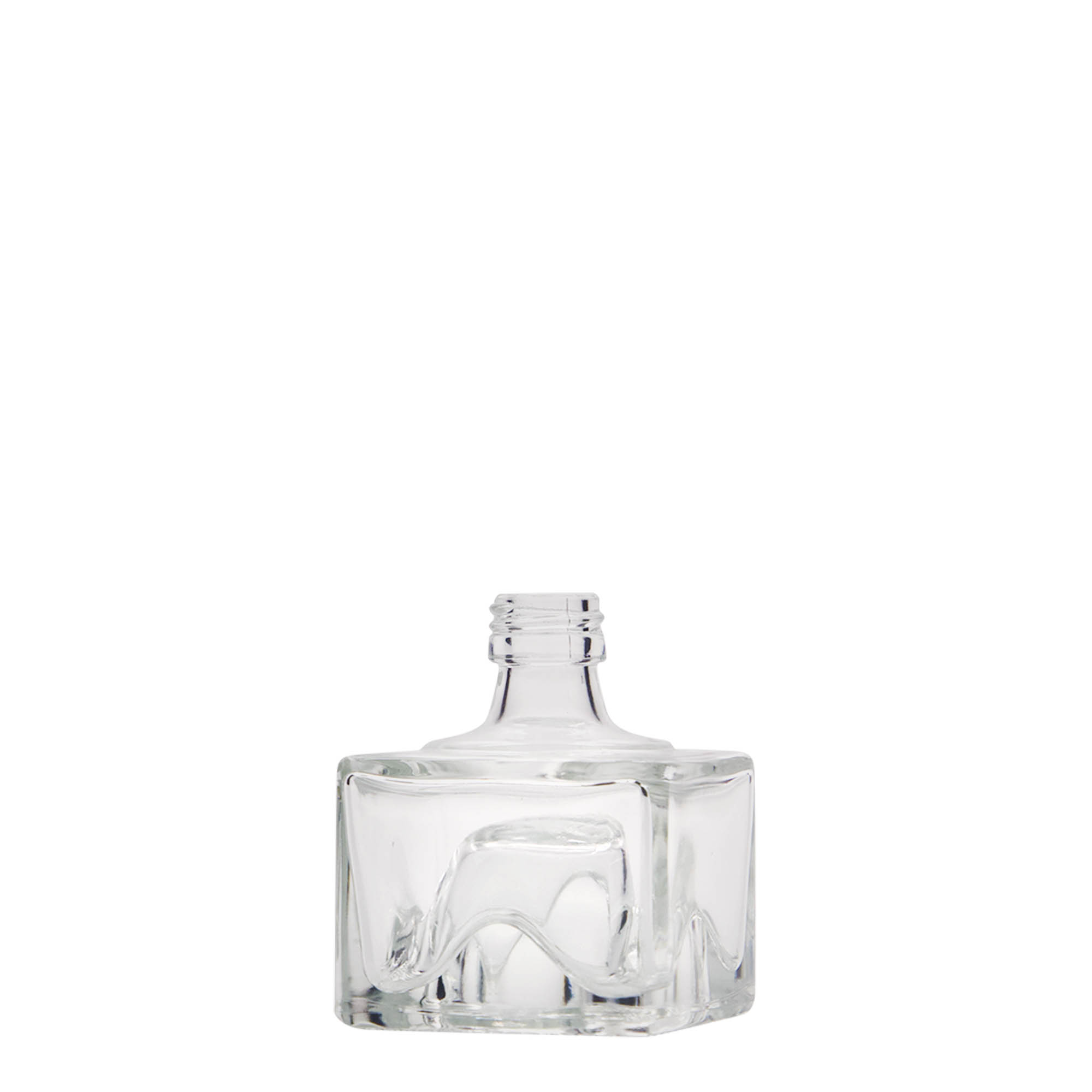 Bouteille en verre 40 ml « Cocolores », carrée, bouchage: PP 18