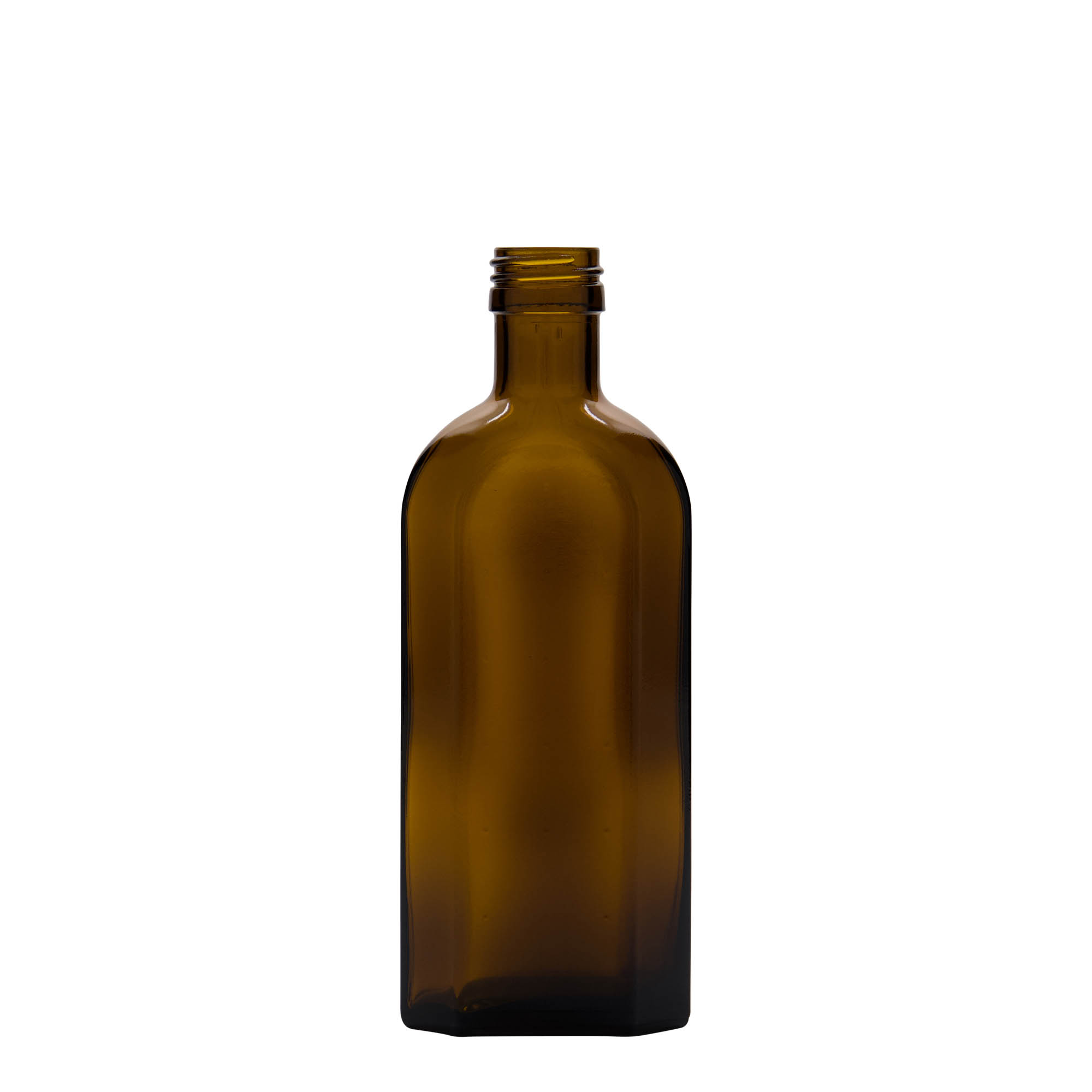 Medicijnfles Meplat, 250 ml, ovaal, glas, bruin, monding: PP 28 Medicijnfles Meplat, 250 ml, ovaal, glas, bruin, monding: PP 28