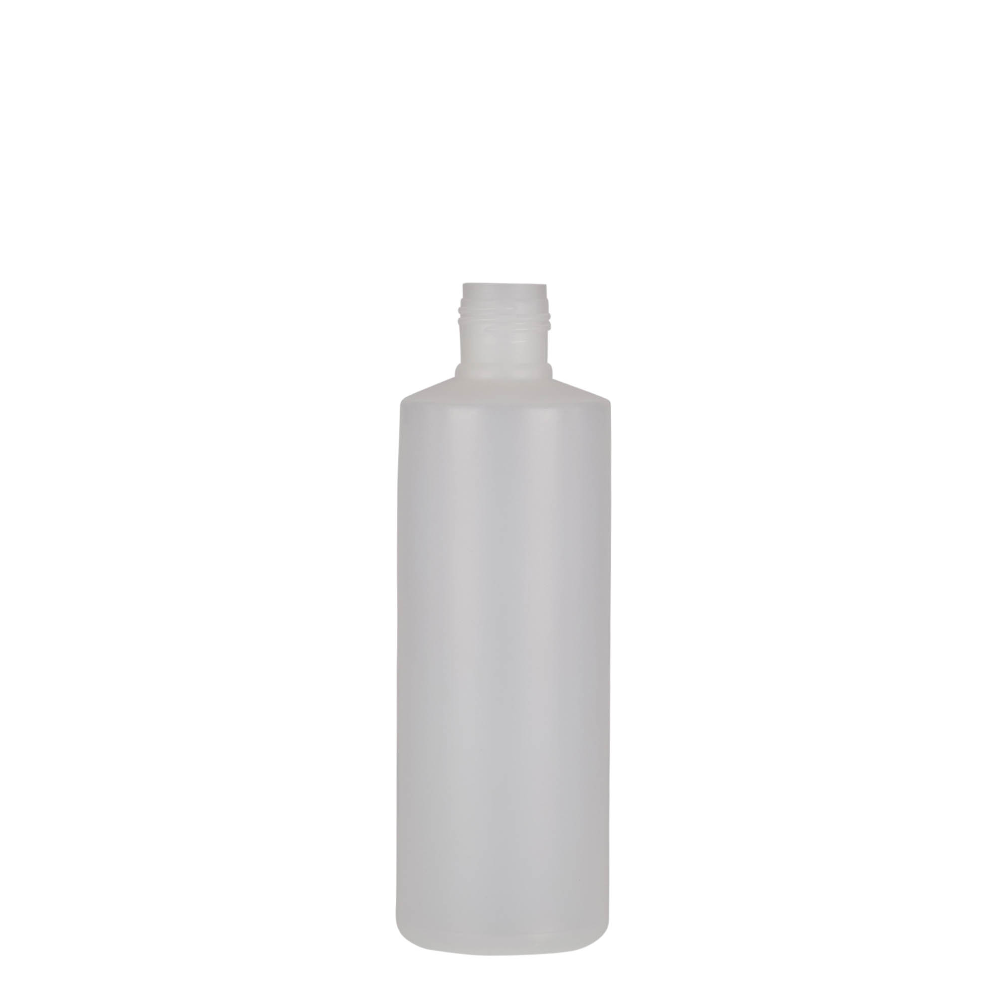 Bouteille ronde 200 ml, plastique PE, nature, bouchage: Bougage à vis Bouteille ronde 200 ml, plastique PE, nature, bouchage: Bougage à vis