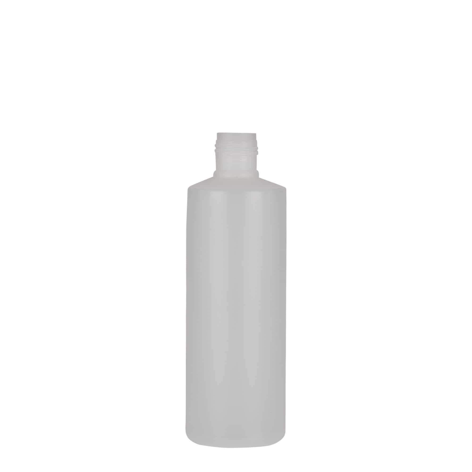 Bouteille ronde 200 ml, plastique PE, nature, bouchage: Bougage à vis