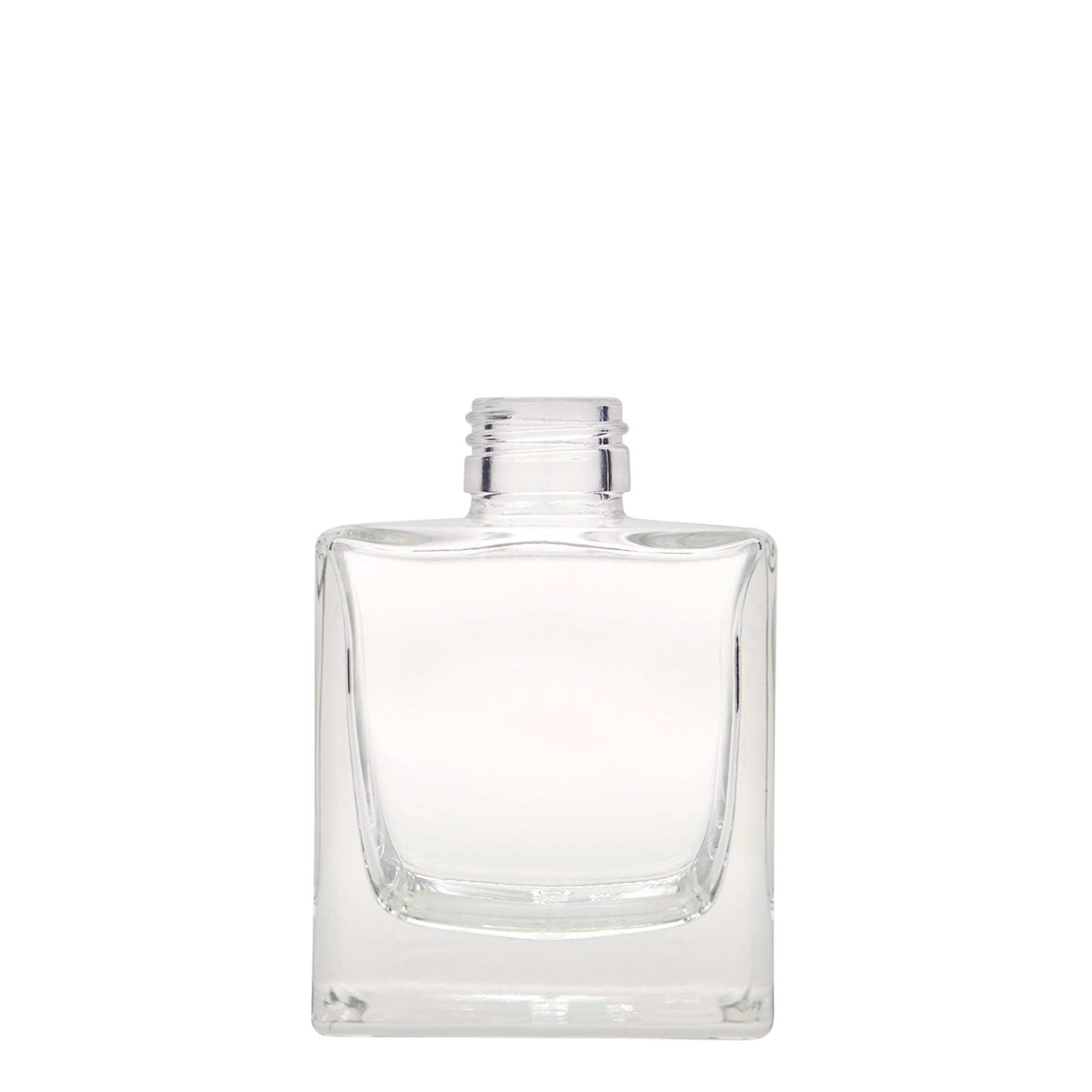 Glazen fles 'Cube', 200 ml, vierkant, monding: PP 28 Glazen fles 'Cube', 200 ml, vierkant, monding: PP 28