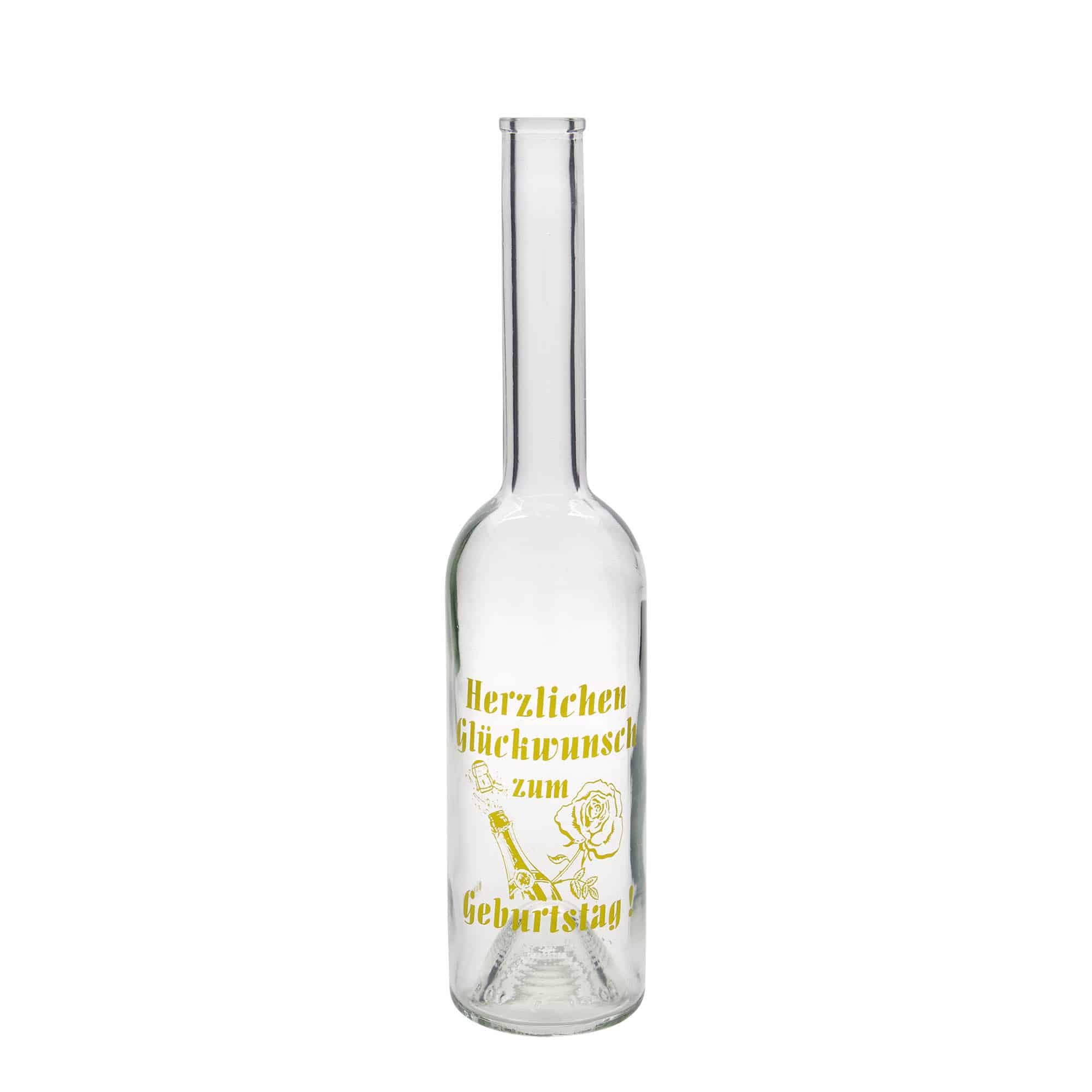 Bouteille en verre 500 ml « Opera », motif : bouteille naissance, bouchage: bouchon