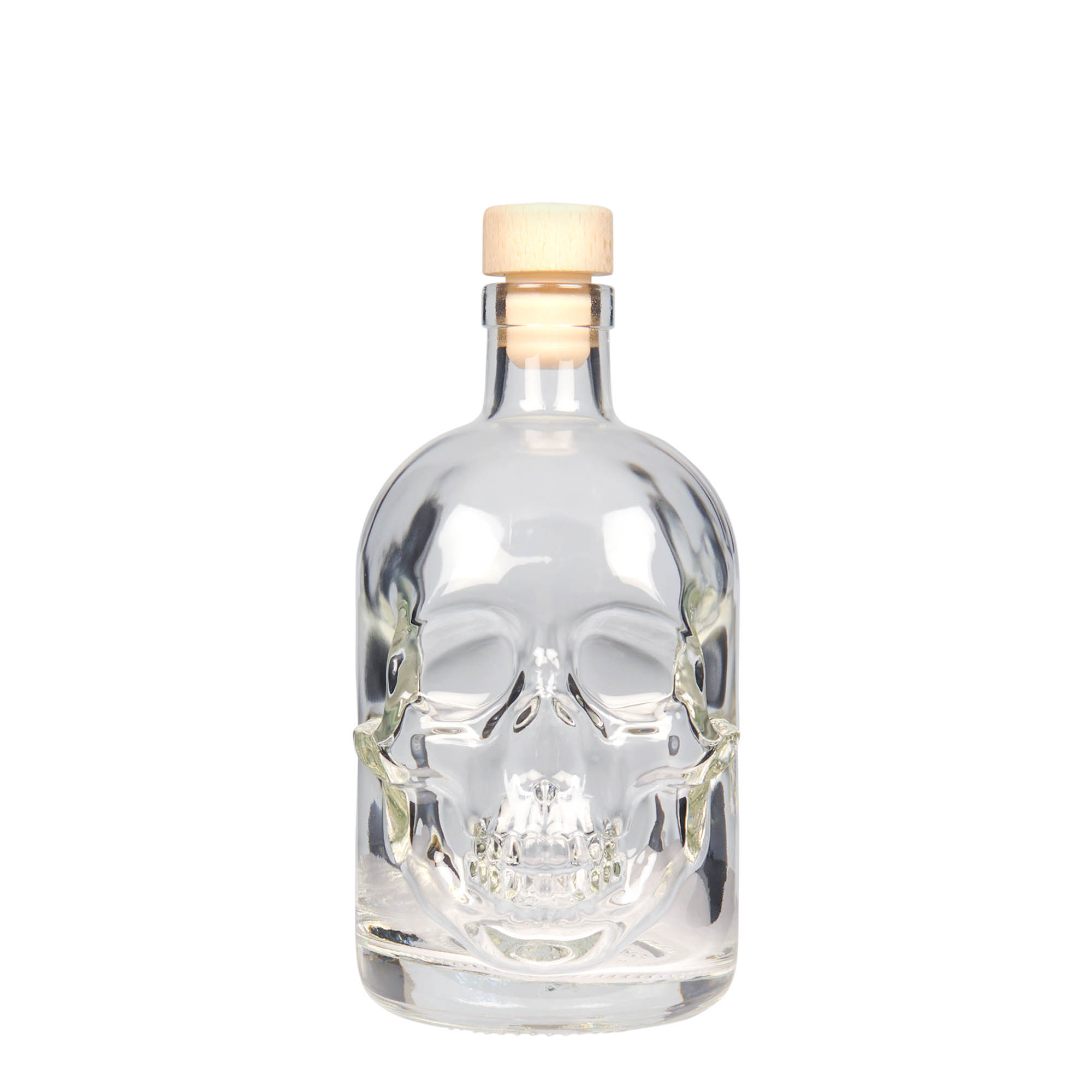 Bouteille en verre 500 ml 'Crâne', bouchage: bouchon Bouteille en verre 500 ml 'Crâne', bouchage: bouchon