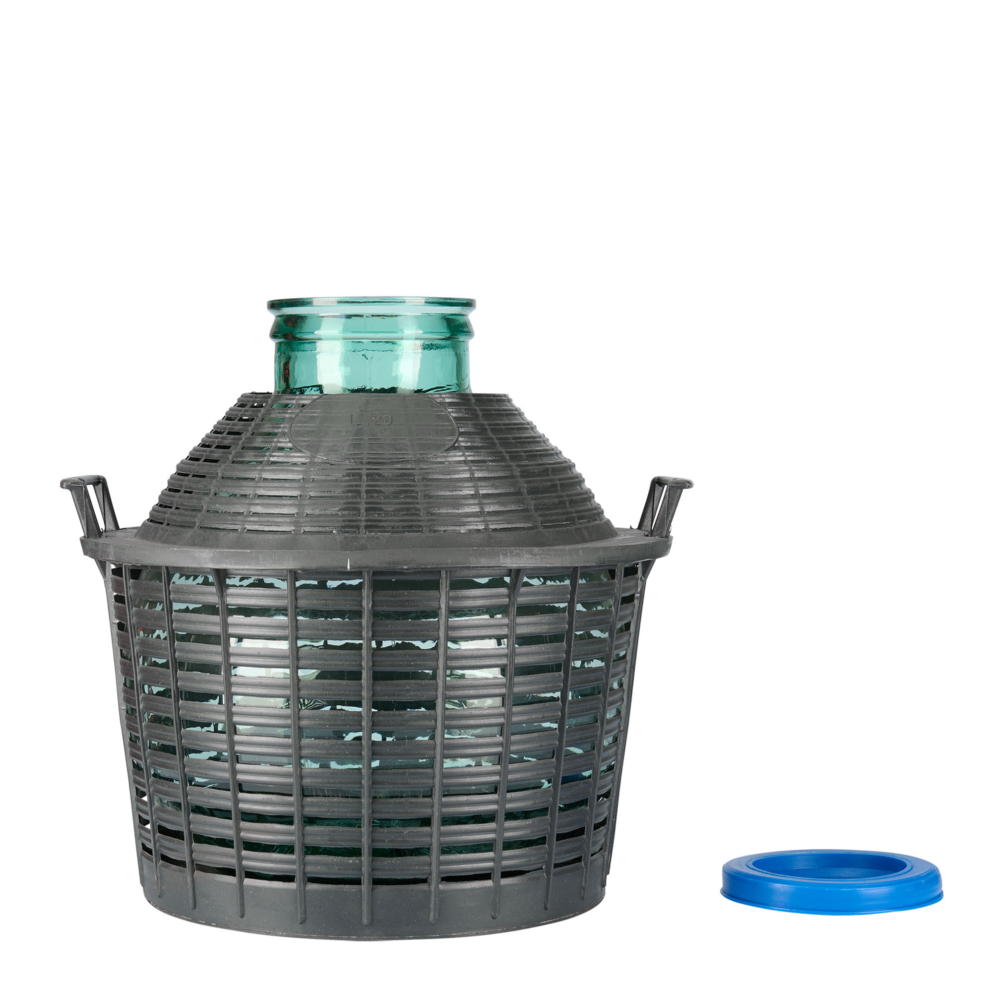 Dame-jeanne 20 l à col large, verre, bouchage: couvercle cloche Dame-jeanne 20 l à col large, verre, bouchage: couvercle cloche