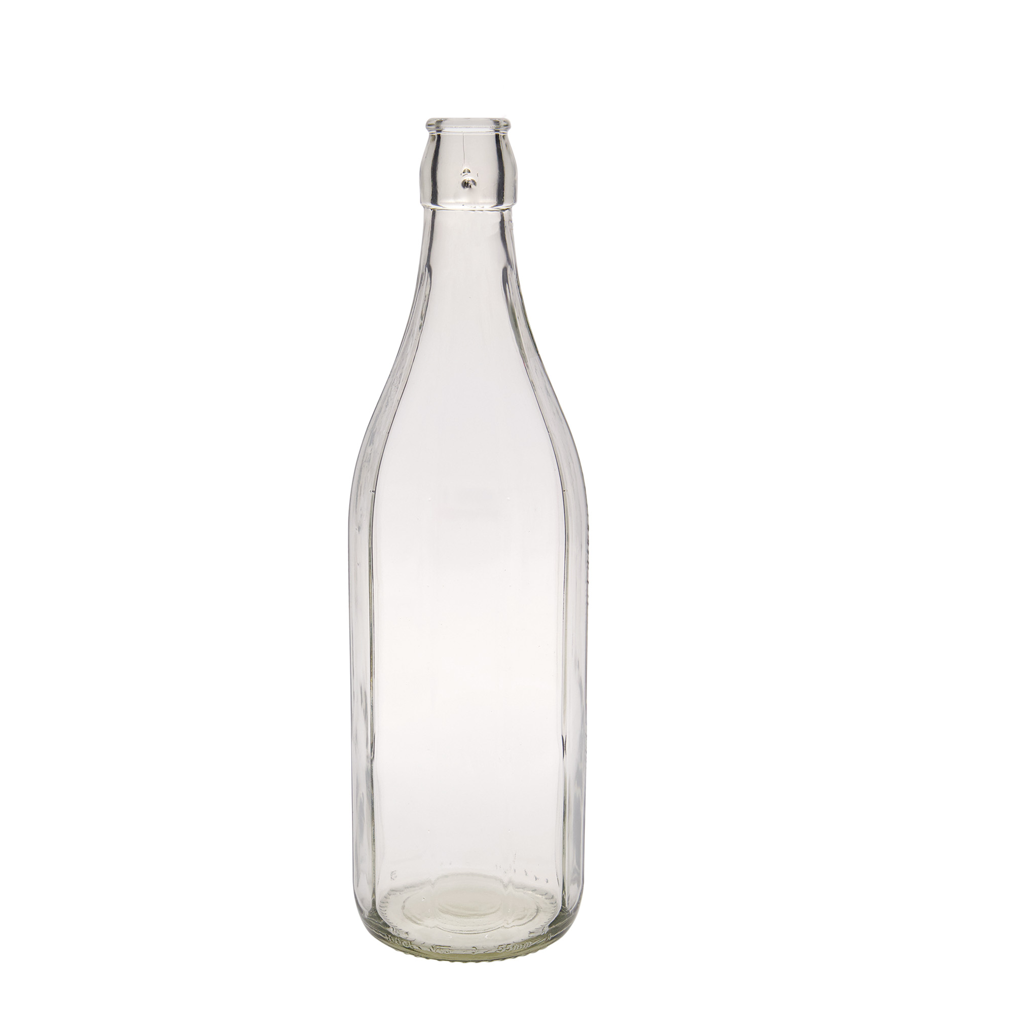 Bouteille en verre 1 000 ml 'Bravo', décagonale, bouchage: bouchon mécanique
