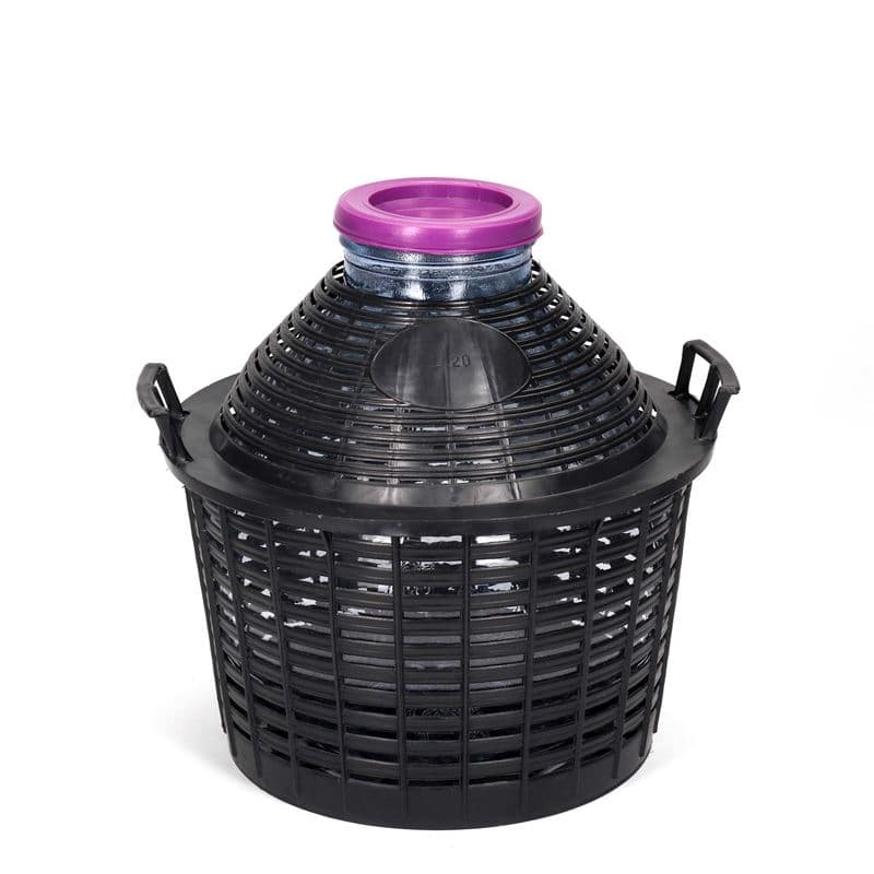 Dame-jeanne 20 l à col large, verre, bouchage: couvercle cloche Dame-jeanne 20 l à col large, verre, bouchage: couvercle cloche