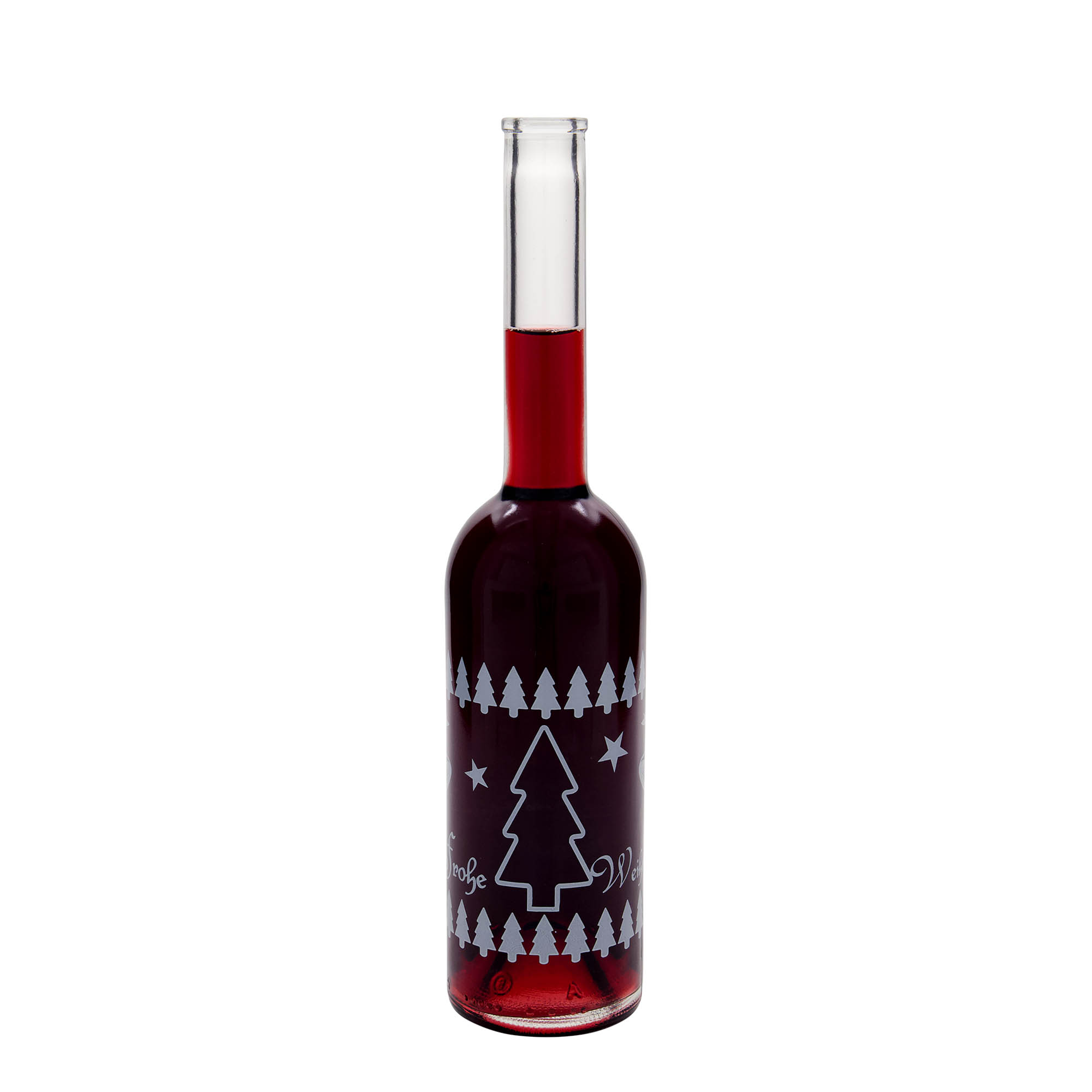Glazen fles 'Opera', 500 ml, motief: Klassieke kerst, monding: kurk