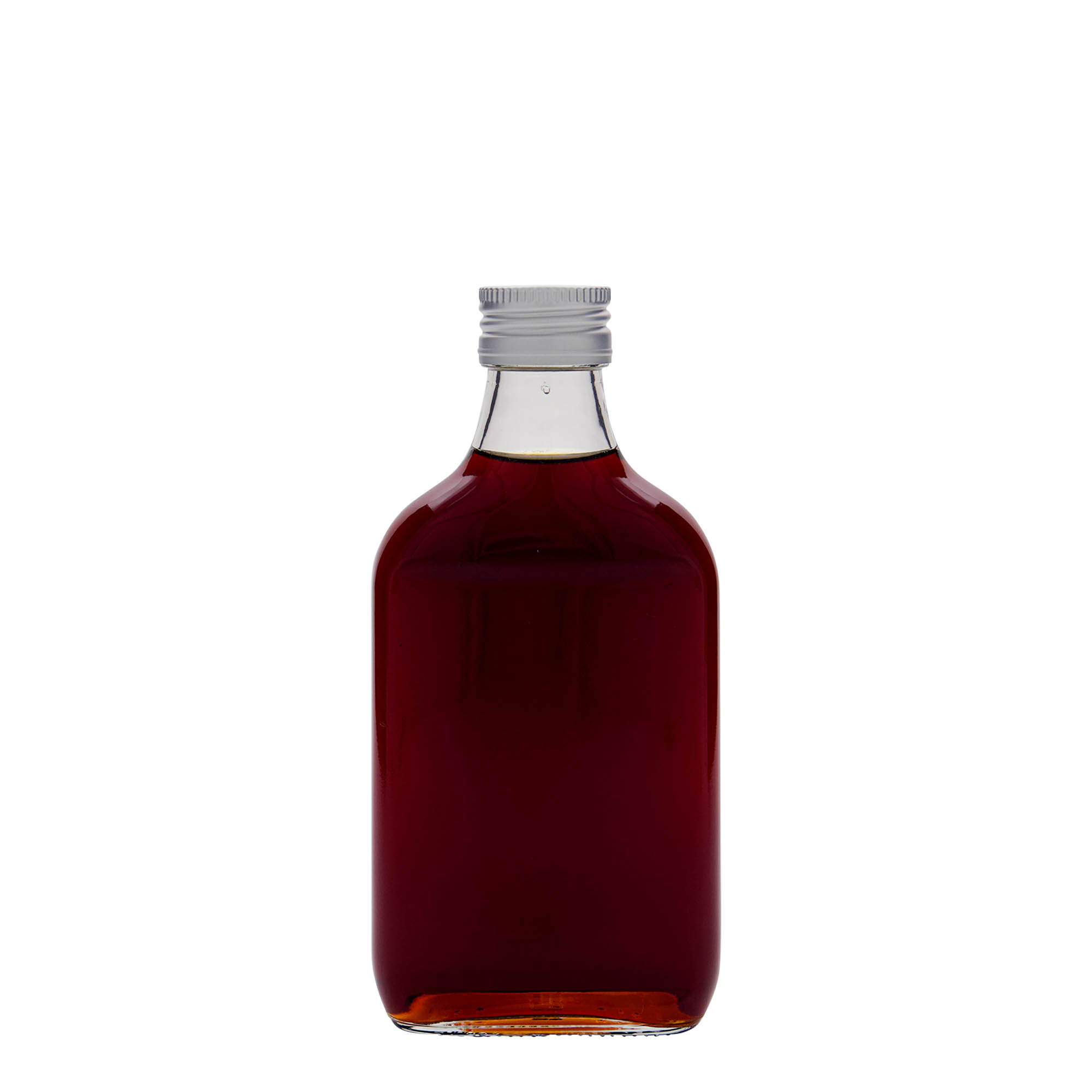 Zakflacon, 200 ml, rechthoekig, glas, monding: PP 28