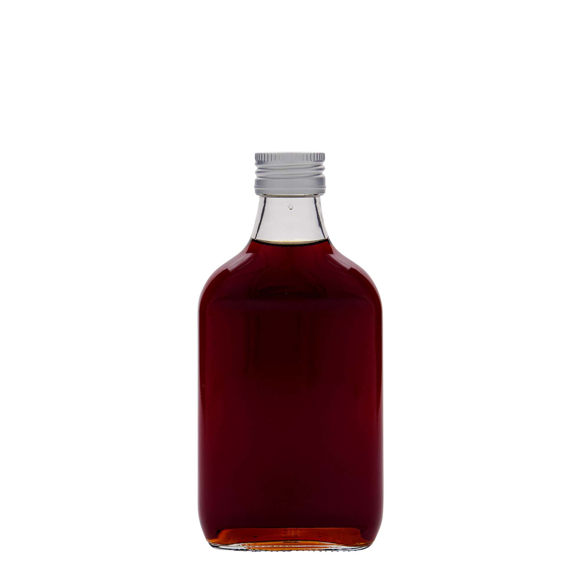 Zakflacon, 200 ml, rechthoekig, glas, monding: PP 28