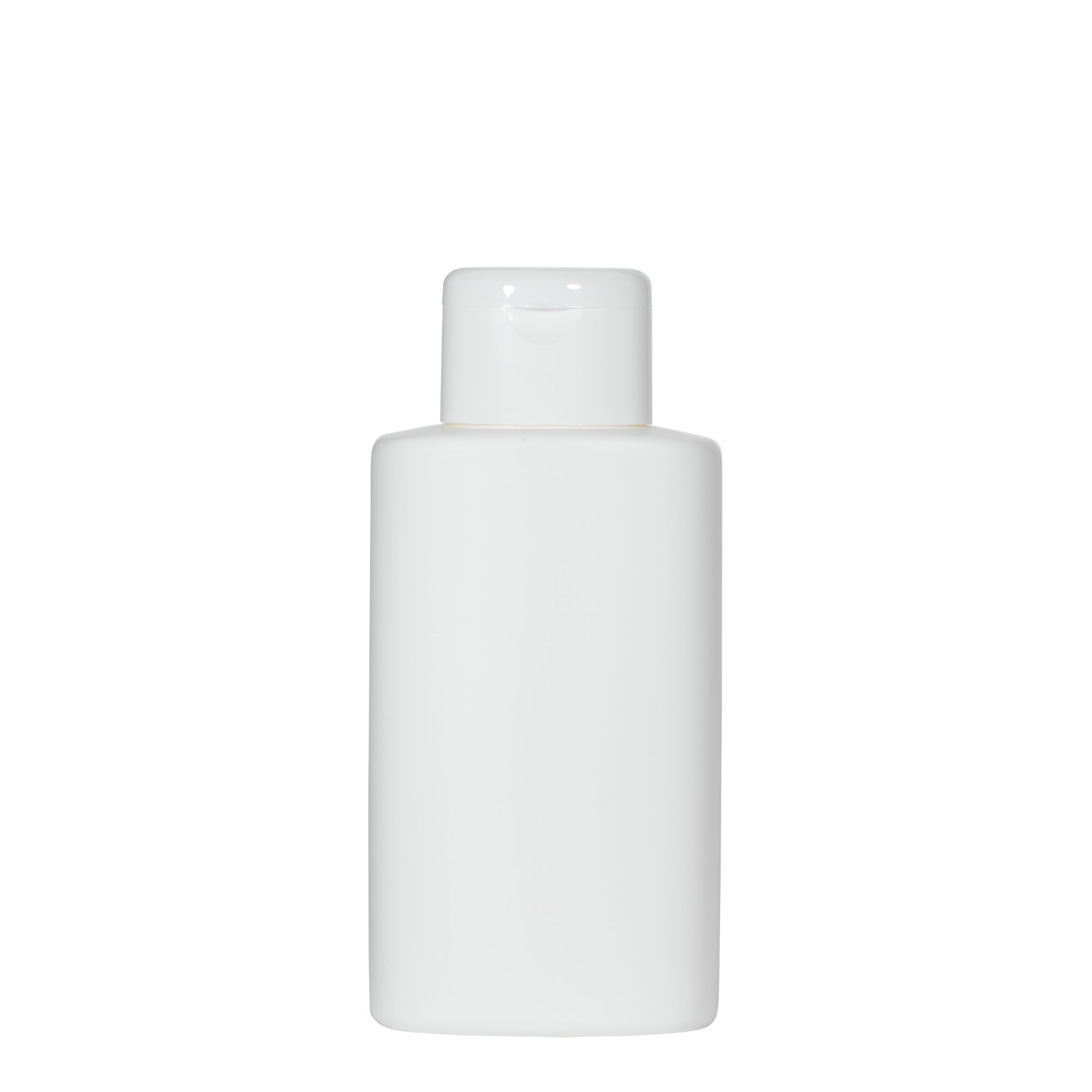 Plastic fles 'Indy', 250 ml, ovaal, HDPE, wit, monding: schroefsluiting