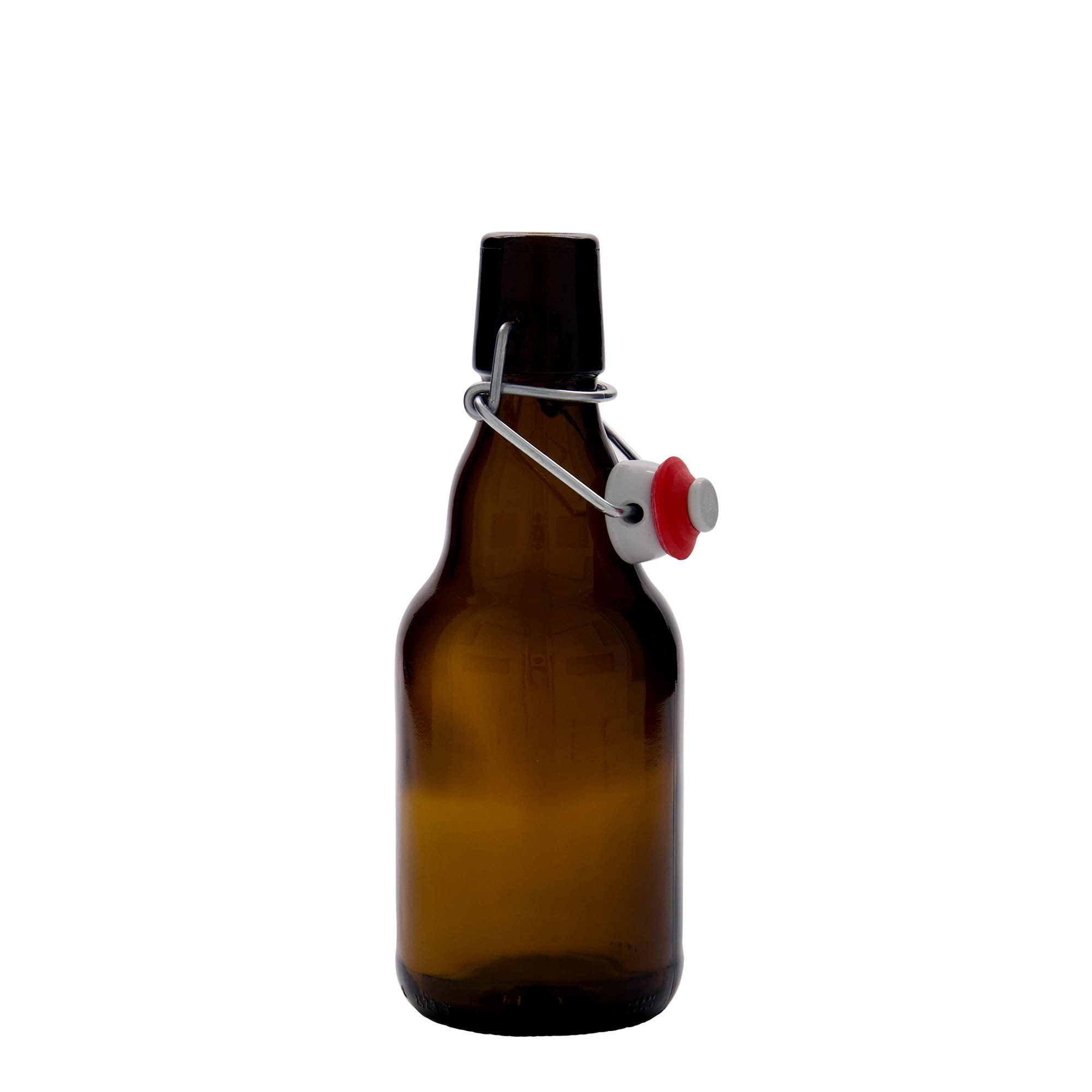 Bierflesje 'Steinie', 330 ml, glas, bruin, monding: beugelsluiting