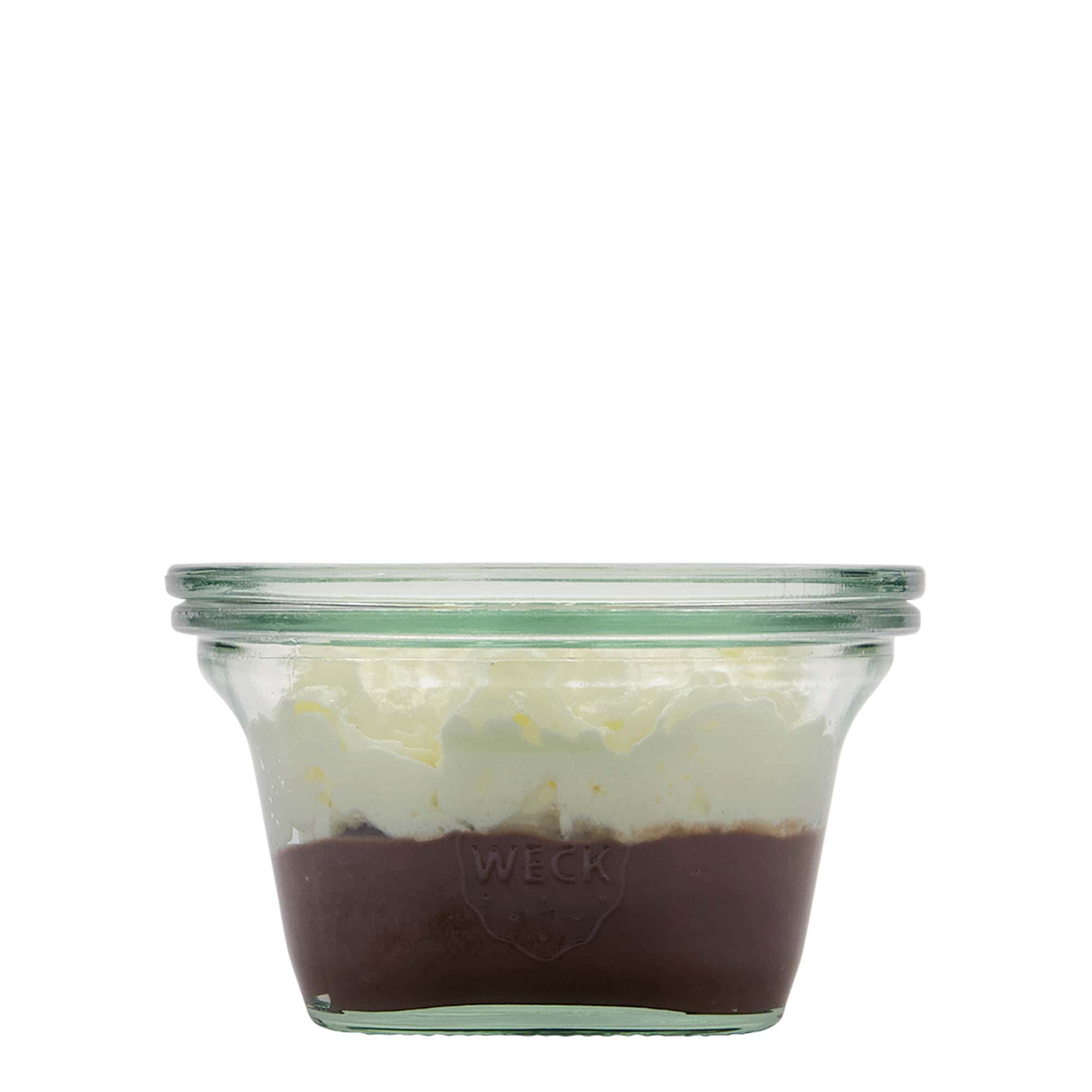 WECK-Quadropot, 290 ml, vierkant, monding: ronde rand