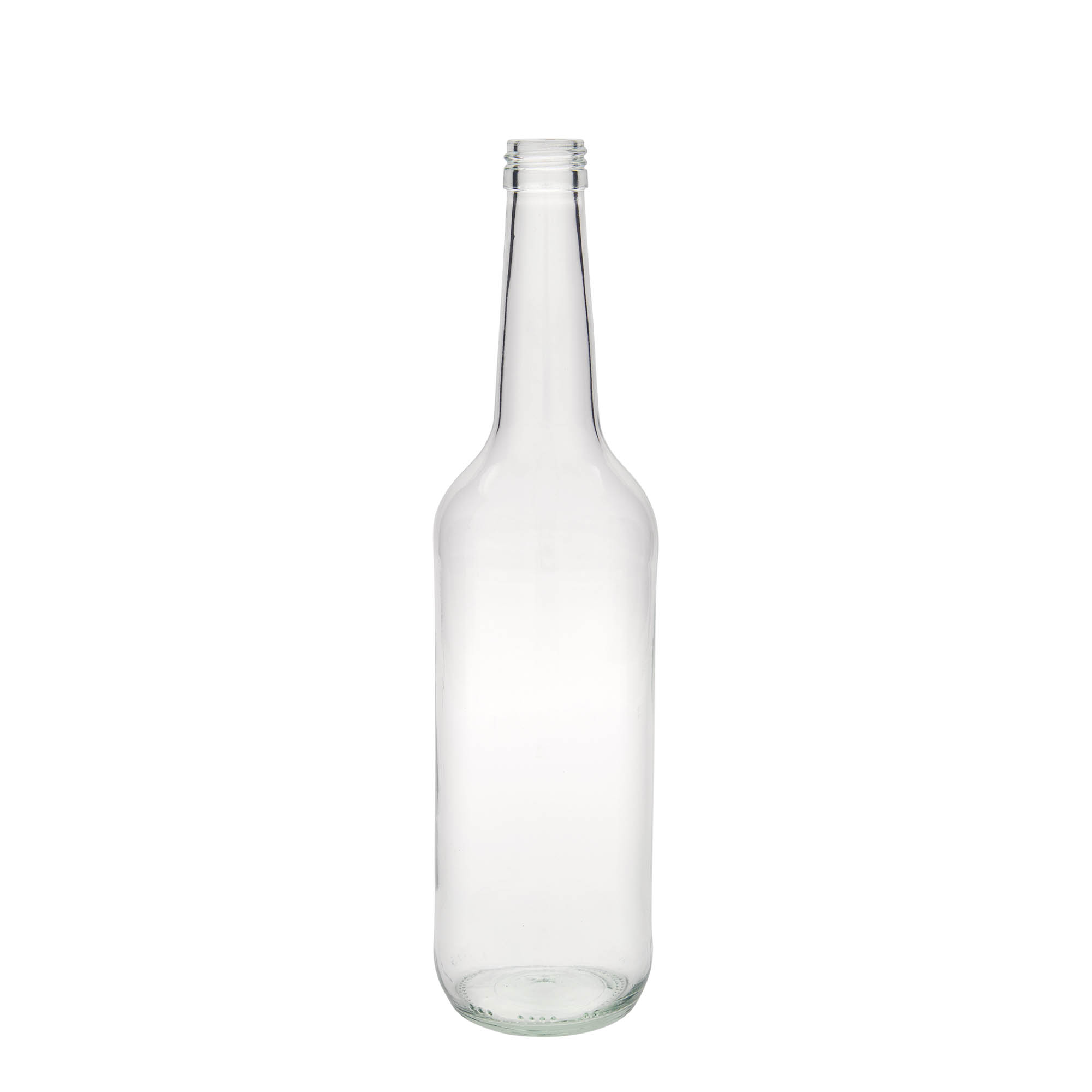 Glazen fles met rechte hals, 700 ml, monding: PP 28 Glazen fles met rechte hals, 700 ml, monding: PP 28