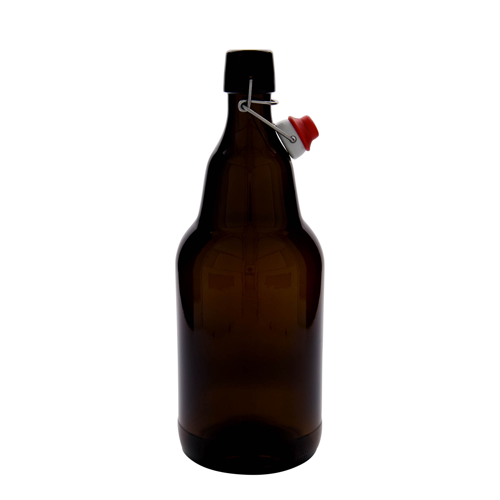 Bouteille de bière 2 000 ml, verre, marron, bouchage: bouchon mécanique