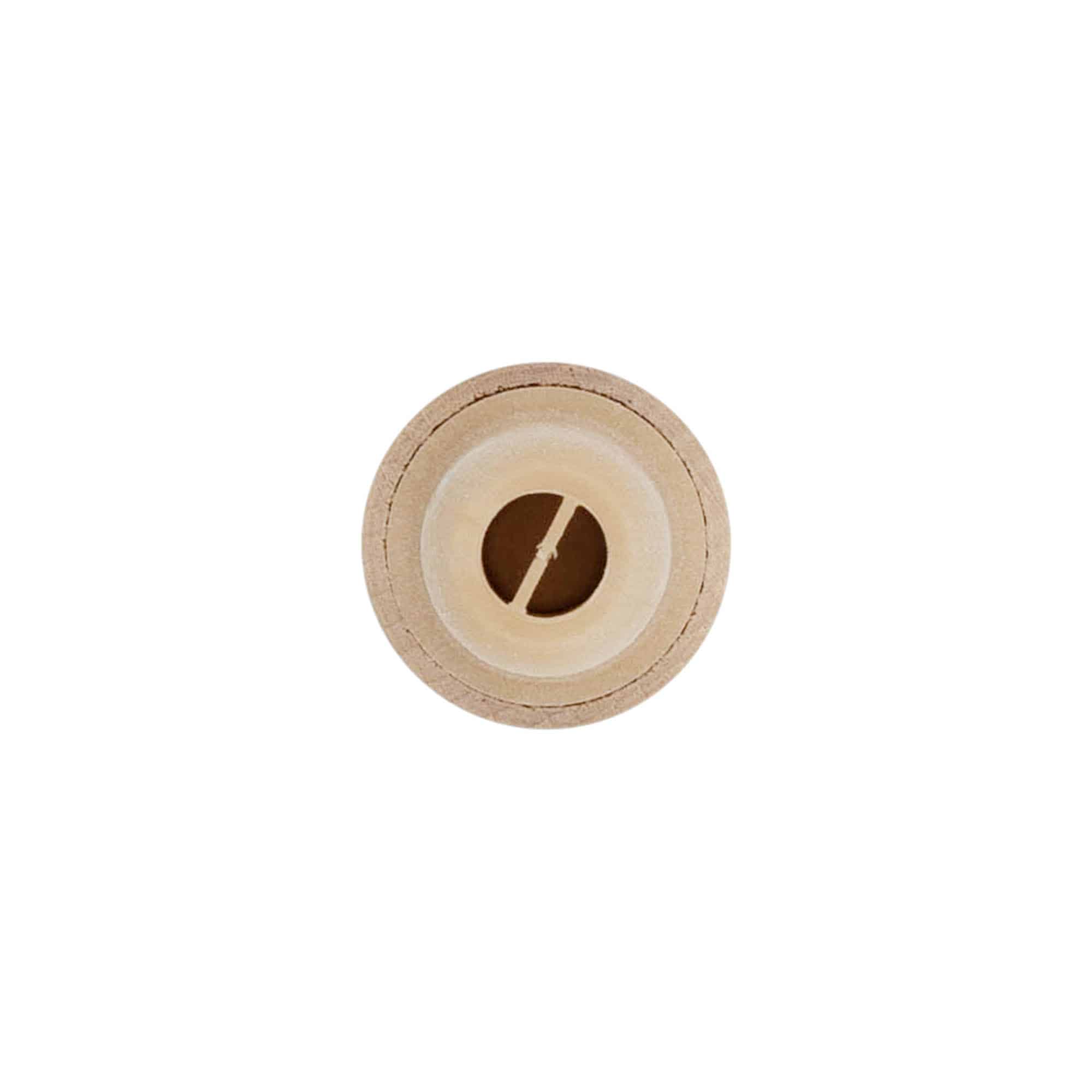 Dopkurk met doseeropening, 19 mm, kunststof-hout/kunststof, meerkleurig, voor monding: kurk