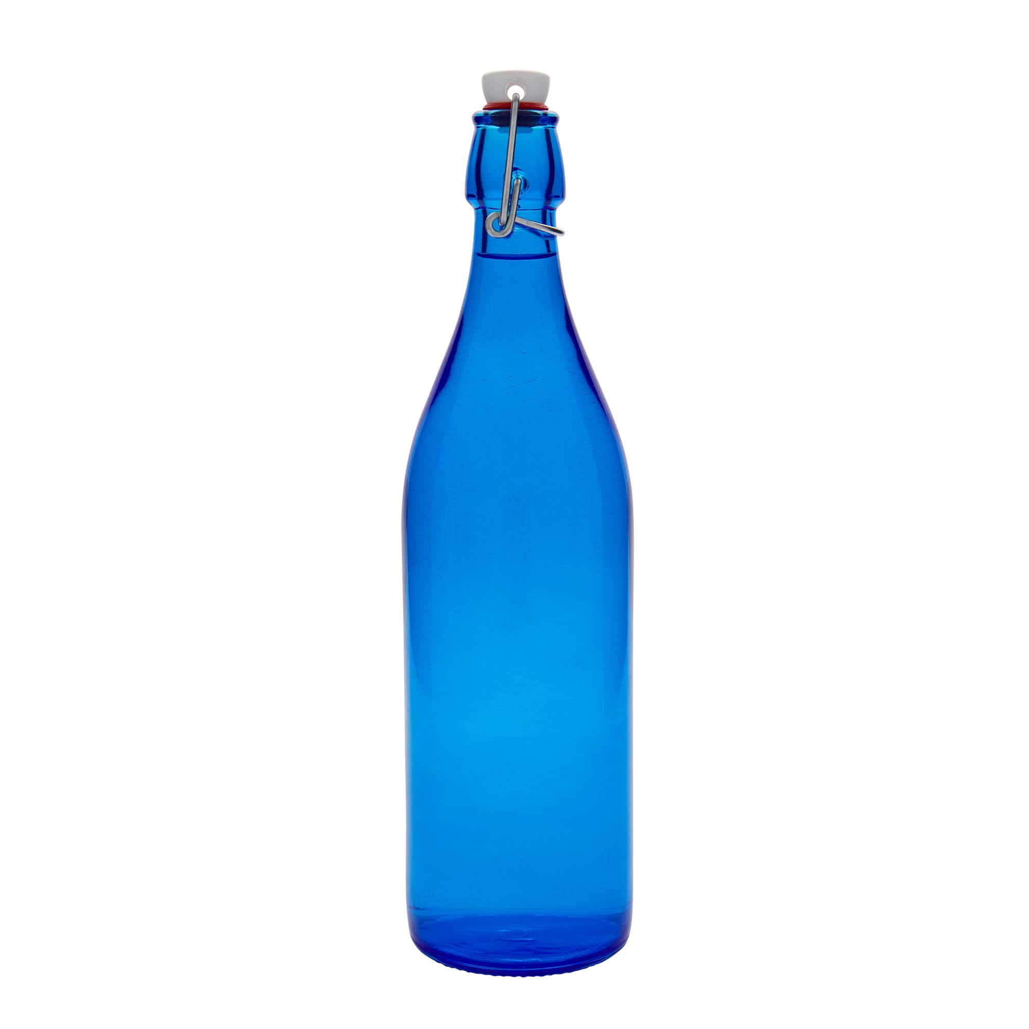 Glazen fles 'Giara', 1000 ml, blauw, monding: beugelsluiting Glazen fles 'Giara', 1000 ml, blauw, monding: beugelsluiting