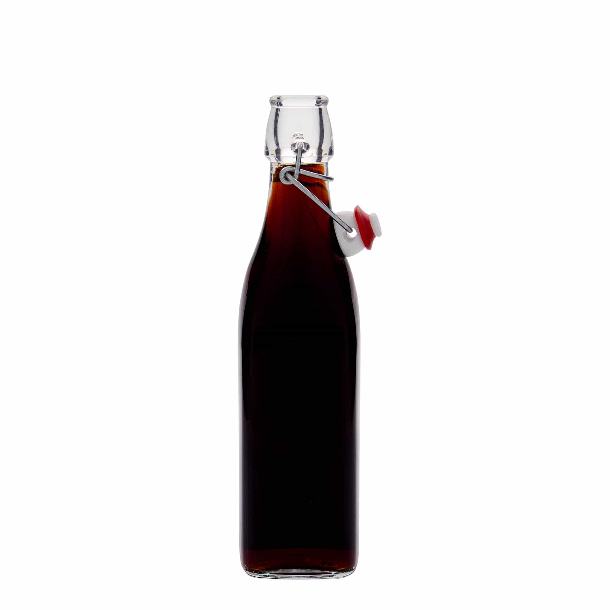 Bouteille en verre 500 ml « Swing », carrée, bouchage: bouchon mécanique