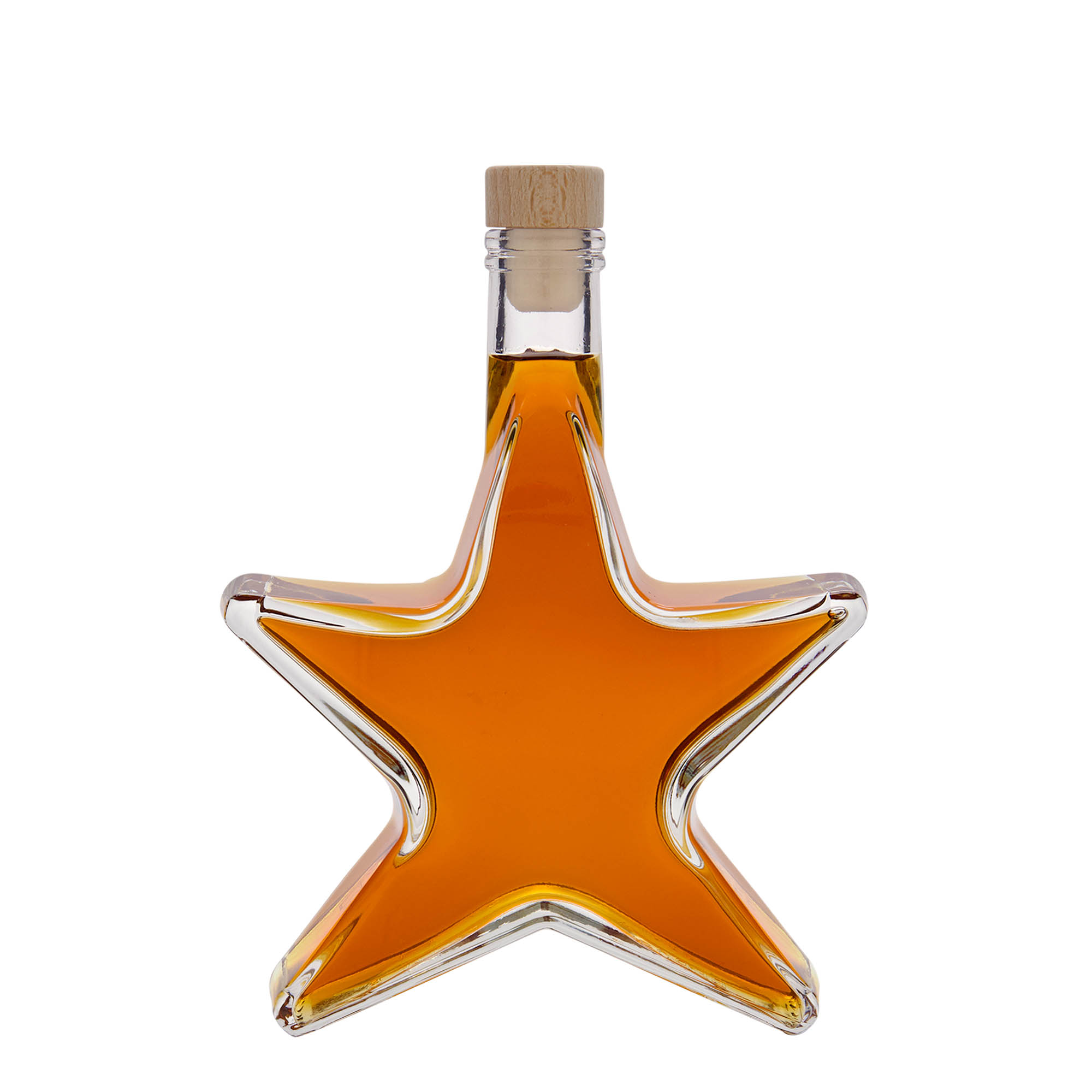 Glazen fles 'Ster', 350 ml, monding: kurk