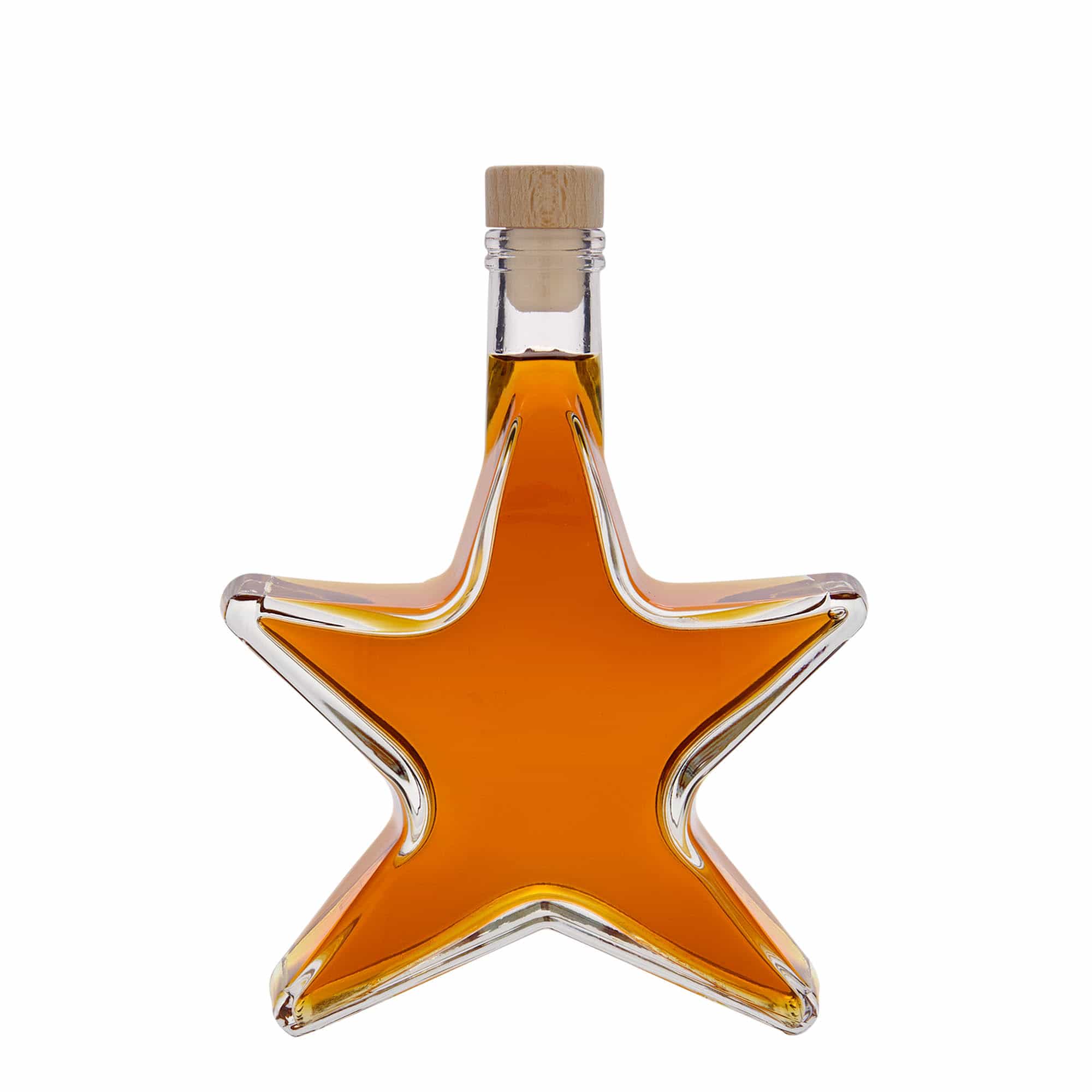 Glazen fles 'Ster', 350 ml, monding: kurk