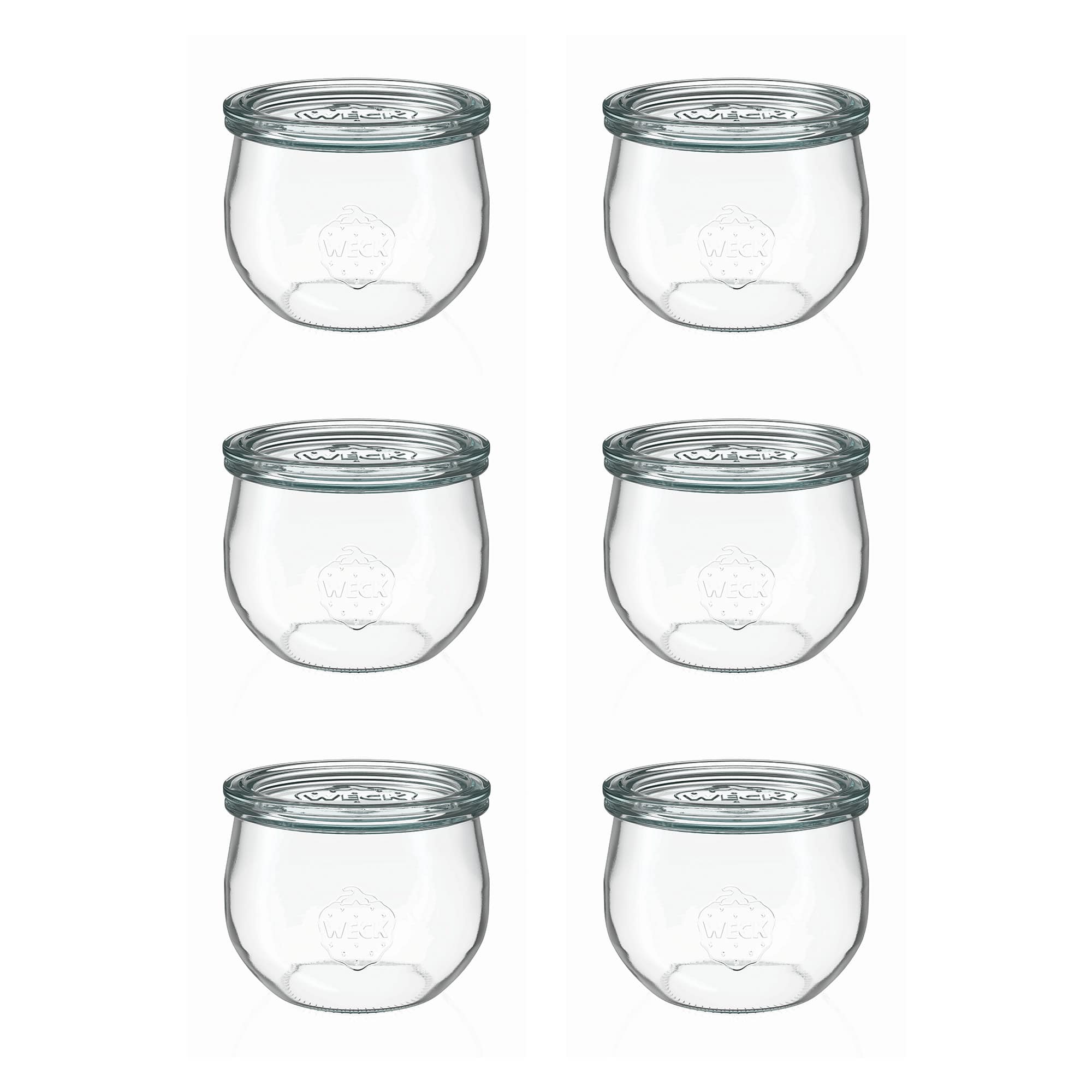 6x 580 ml WECK-tulpenpot met glazen deksel RR 100